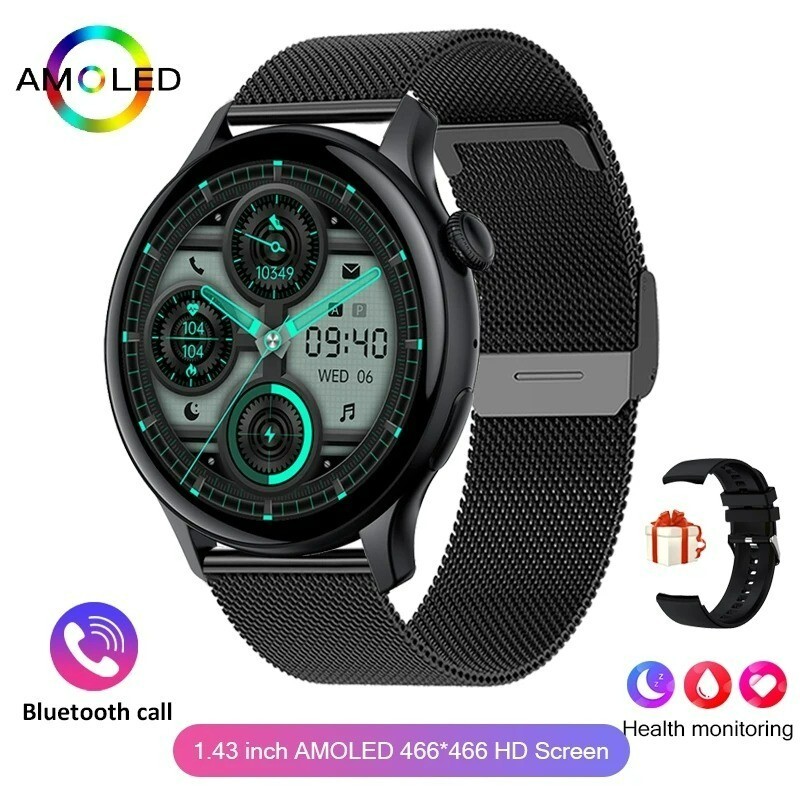 2024 True AMOLED Smart Watch Ladies Screen Always Show Time 466*466 HD Health Tr