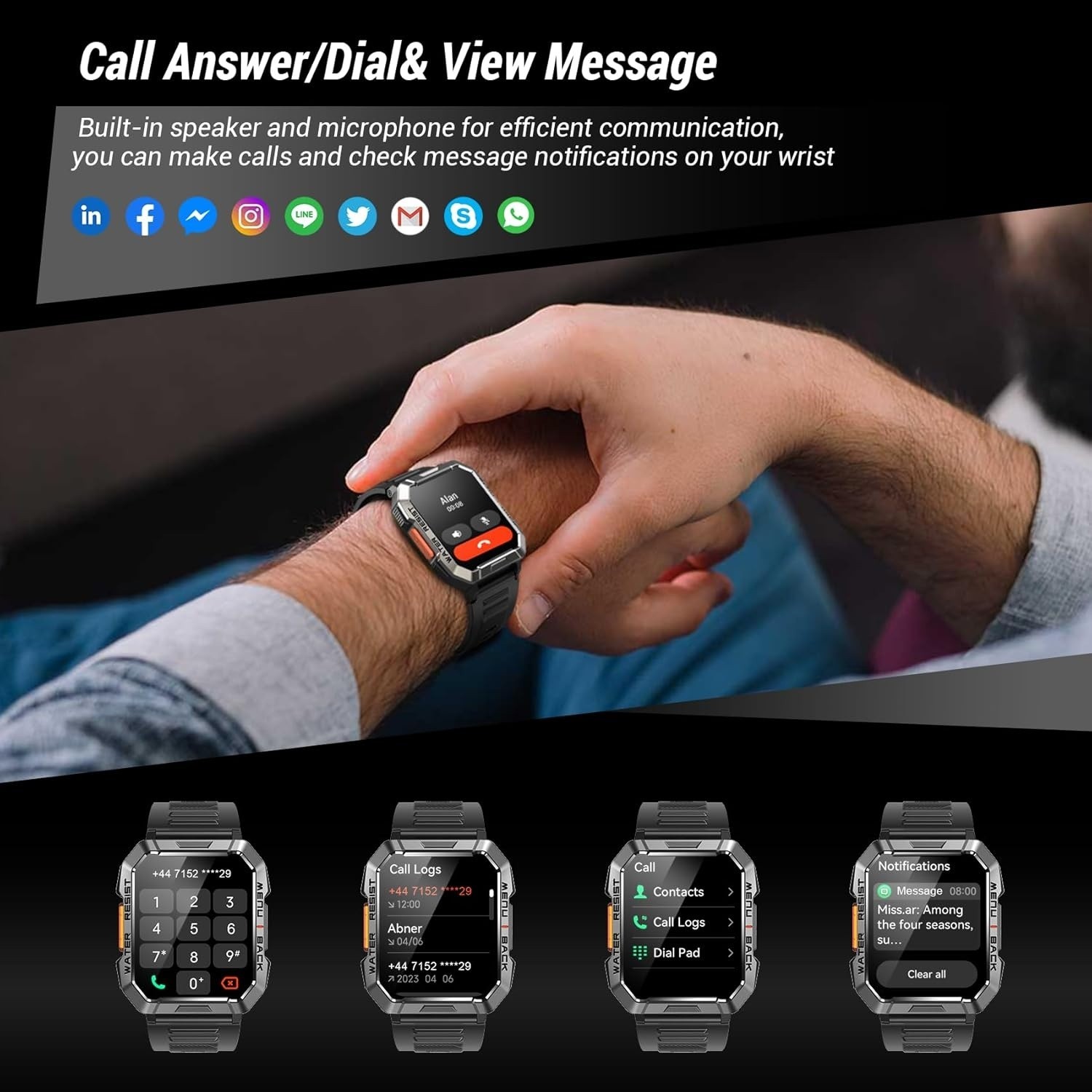 Reloj inteligente militar para hombre (contesta y realiza llamadas) NUEVO US