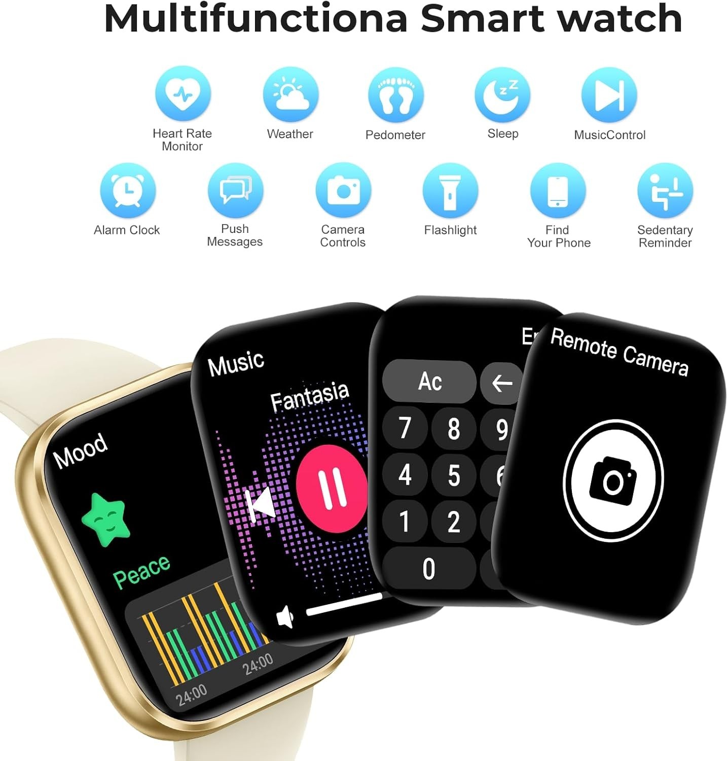 Reloj Inteligente Para iPhone Android De Mujer Smart Watch Pantalla Táct NEW US.