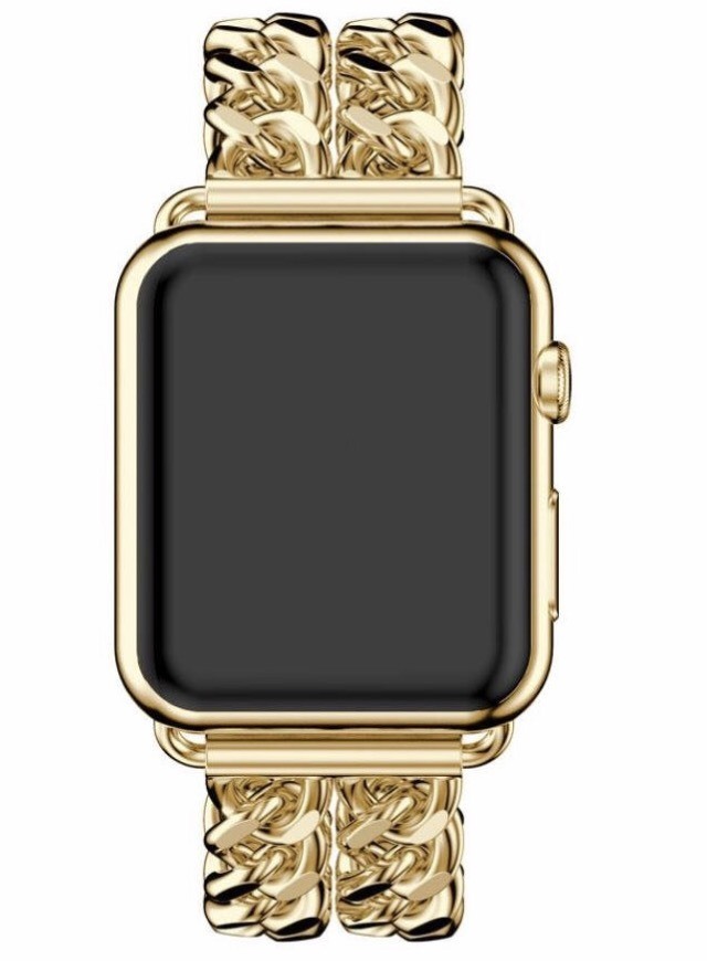 24K Gold Plated 42MM Apple Watch Series 2 Stainless Steel Case Gold Links Band