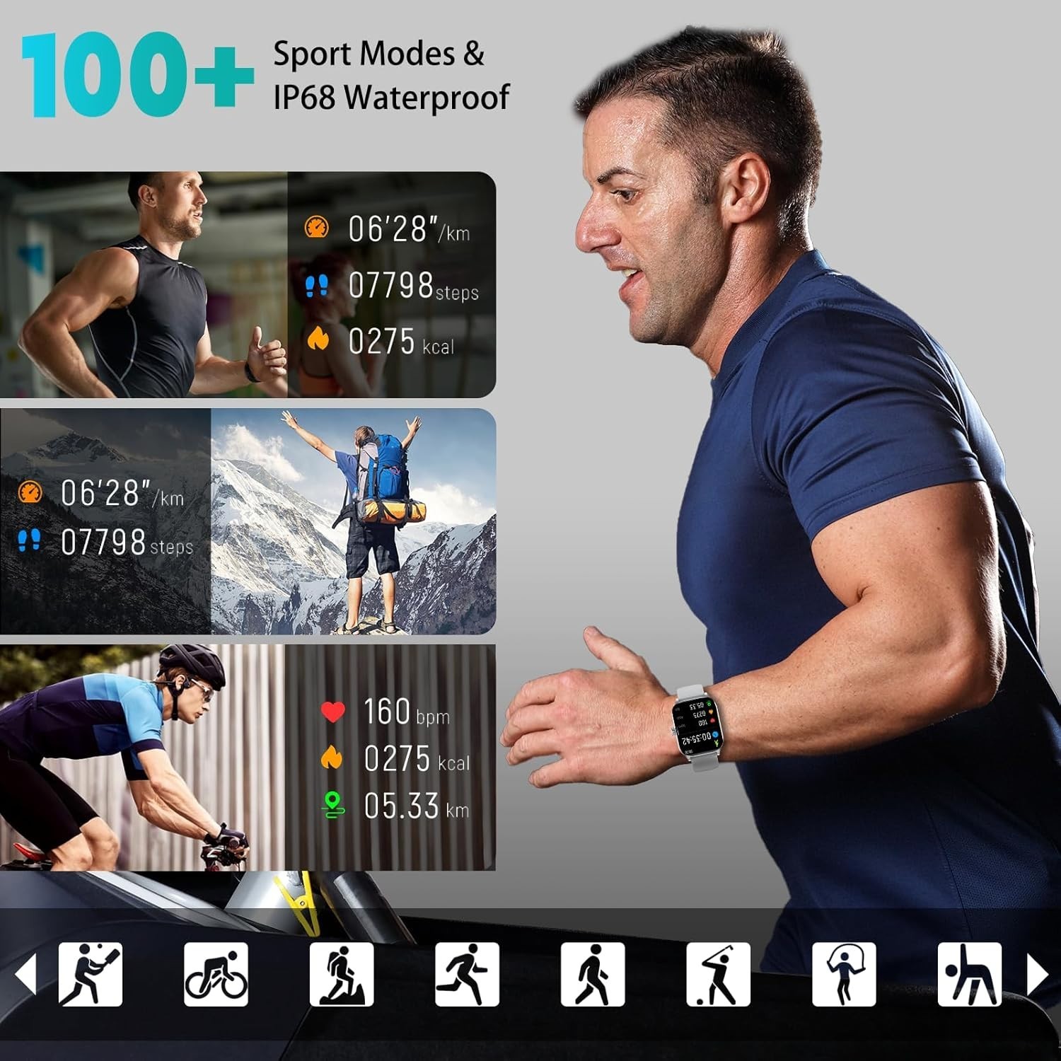 Smart Watch for Women MenAnswer/Make Call, Smartwatches with Heart Rate/SpO2/…