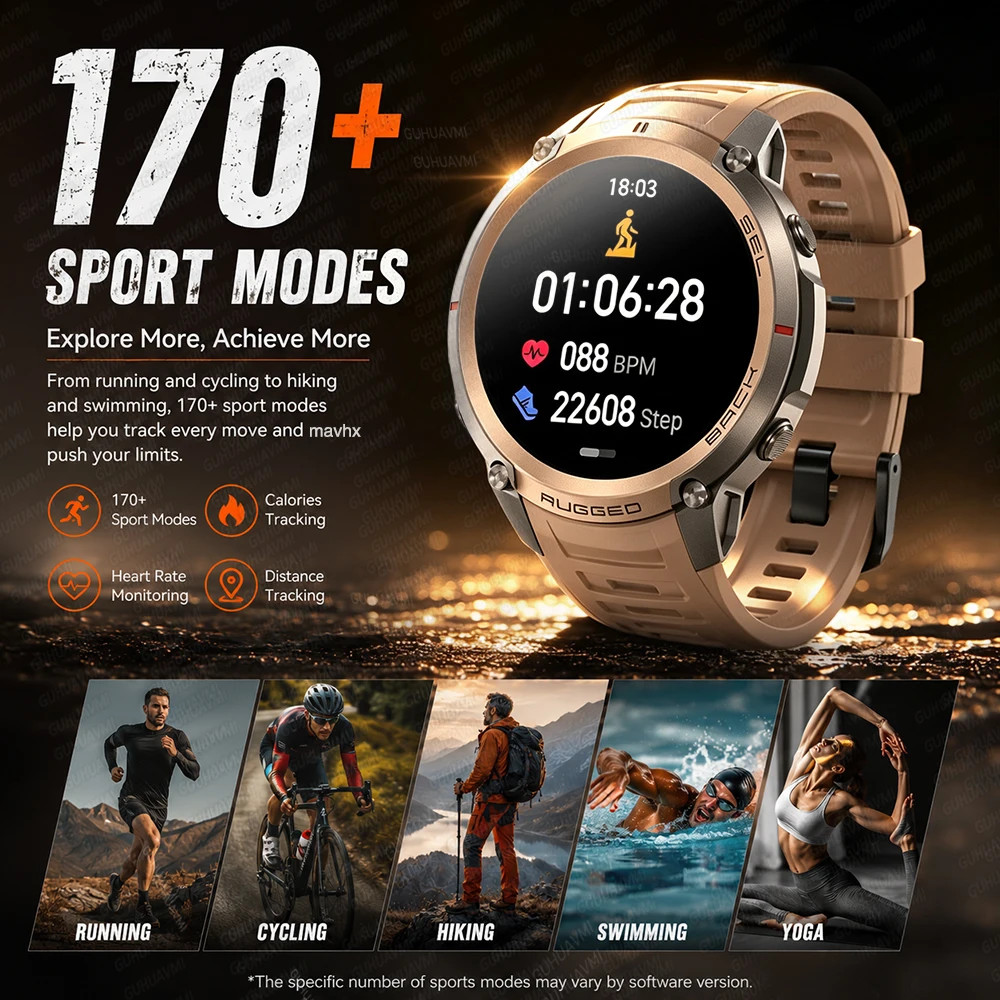 2026 Military Satellite Offline Map GPS Smart Watch Men 1.43”AMOLED Bluetooth
