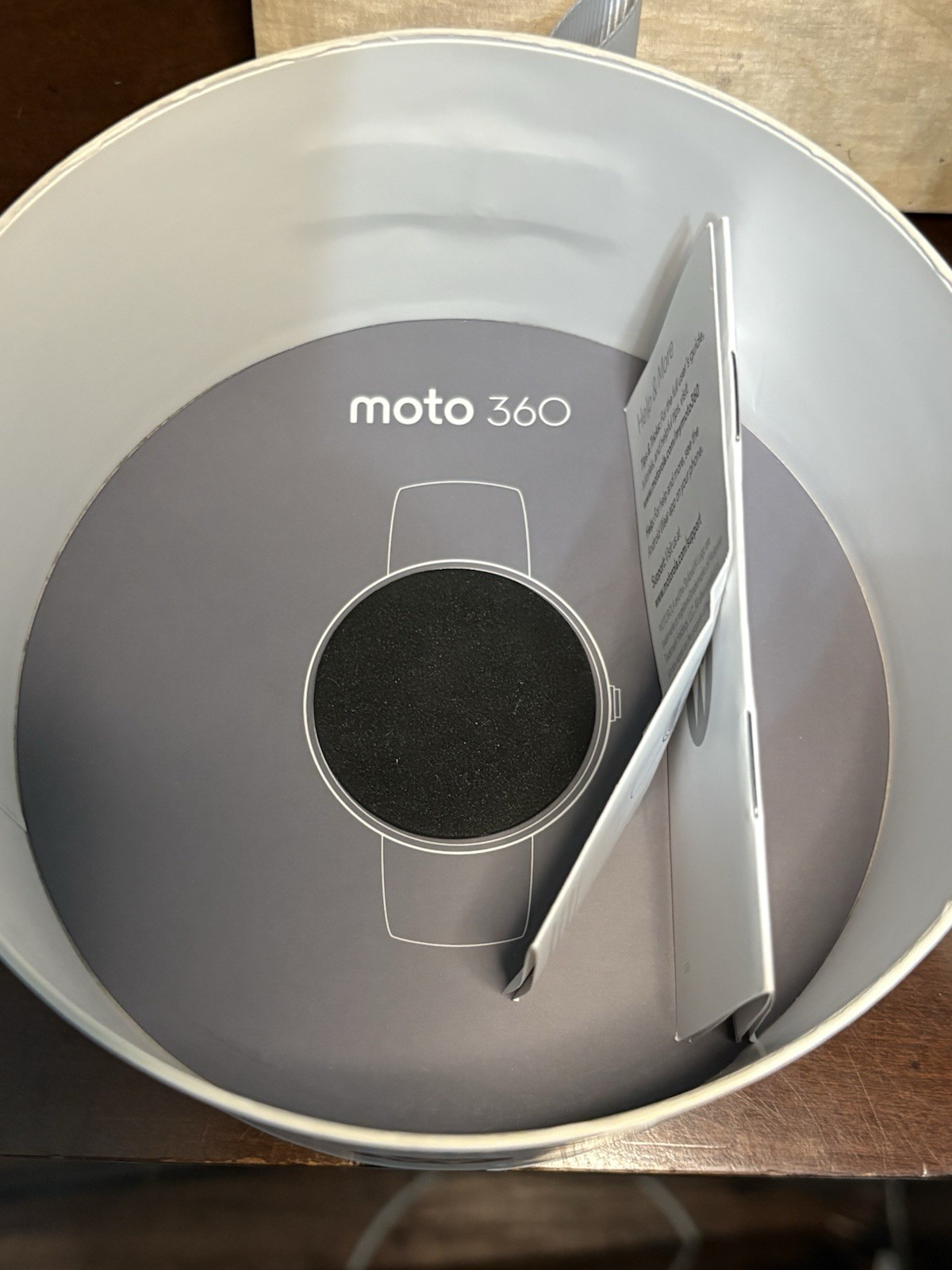 Motorola Moto 360 – Stone Grey Leather w Steel Band Smart Watch -tested