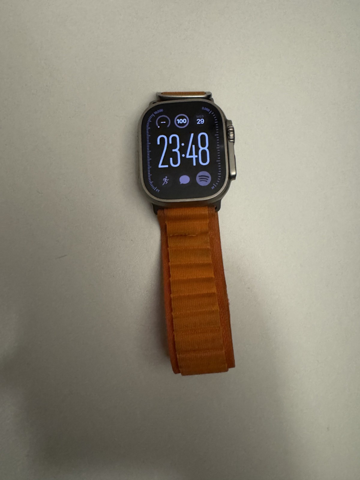 Apple Watch Ultra 1 49mm Titanium Case with Orange Alpine Loop