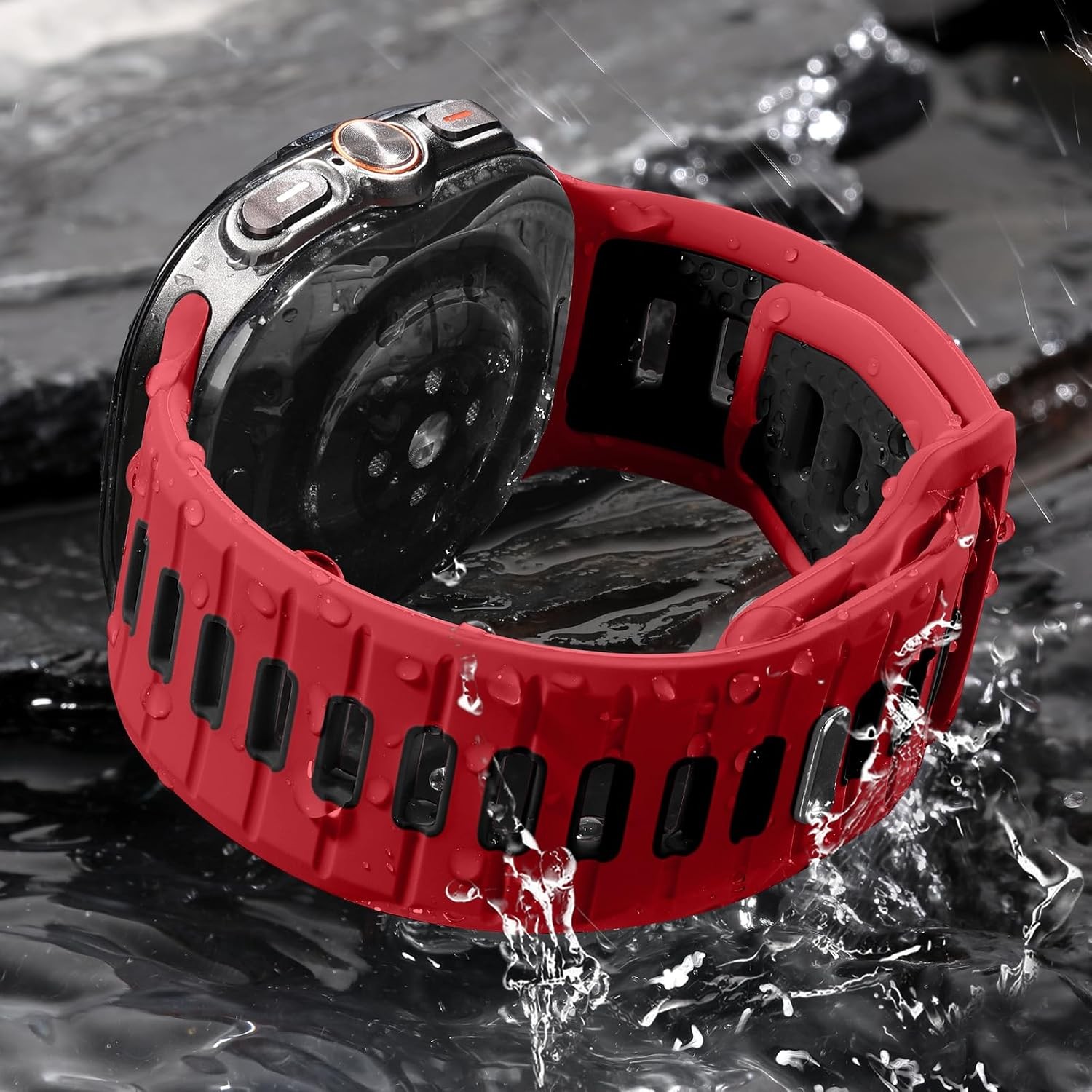 Case For Samsung Galaxy Watch Ultra/Ultra 2 47mm Soft Silicone Waterproof Band
