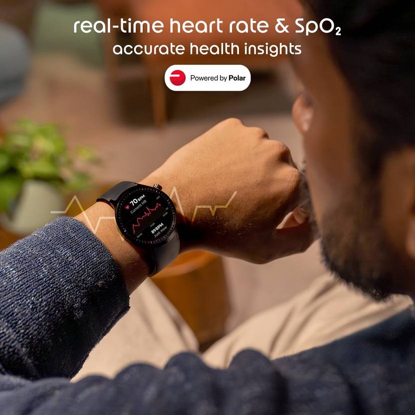 MOTOROLA moto watch Smartwatch (Pantone Volcanic Ash Band Strap, Free Size)
