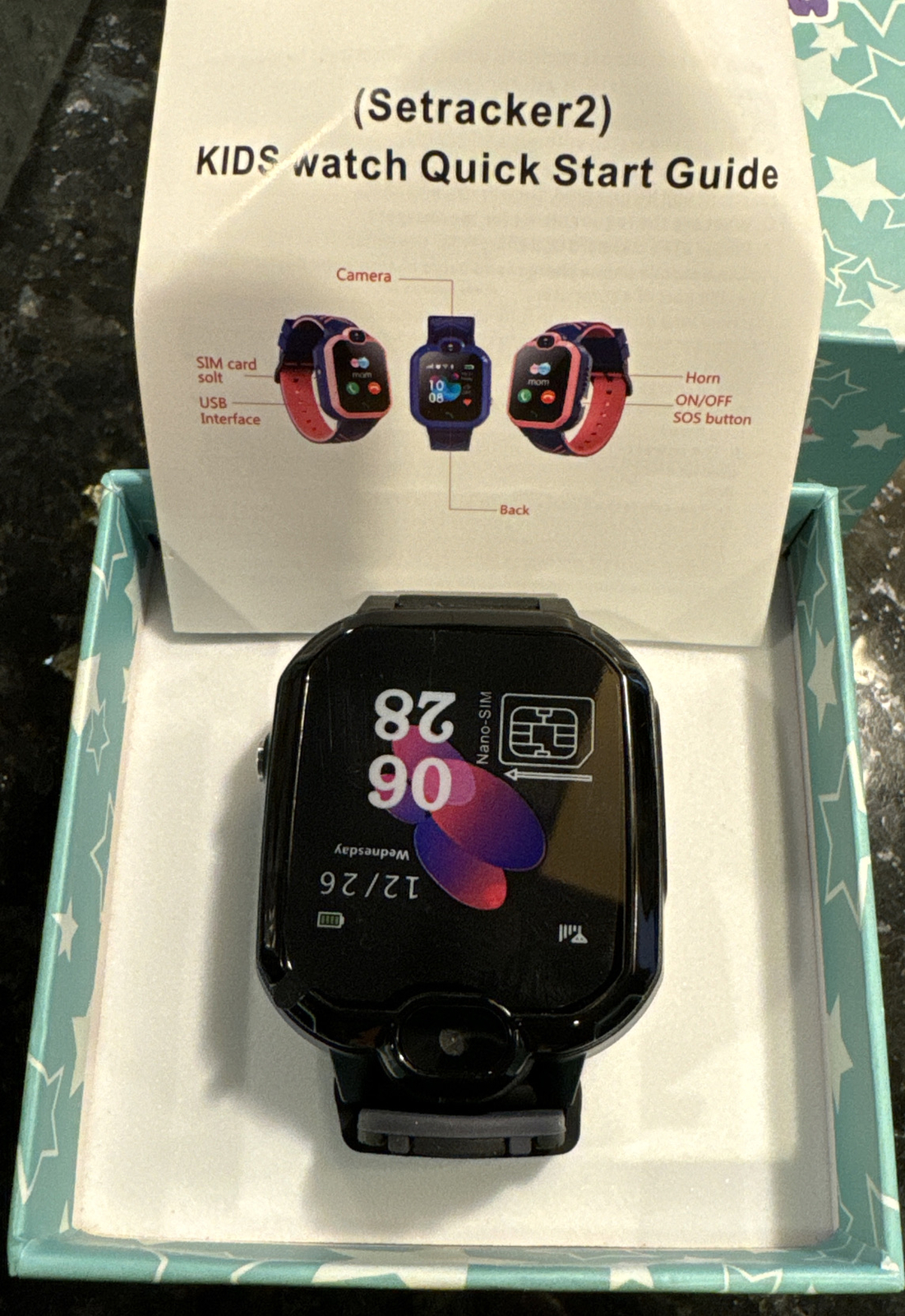 Enow Kids Black Silicone Strap Digital Touch Screen Smart Watch For iOS Open Box