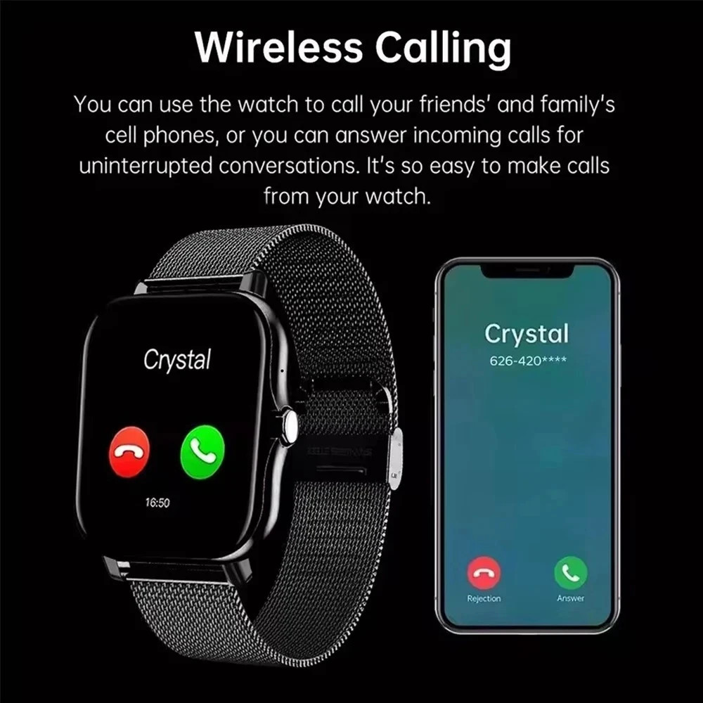 Y13 Smart Watch Bluetooth Call Heart Rate Monitor Touch Screen Android iPhone