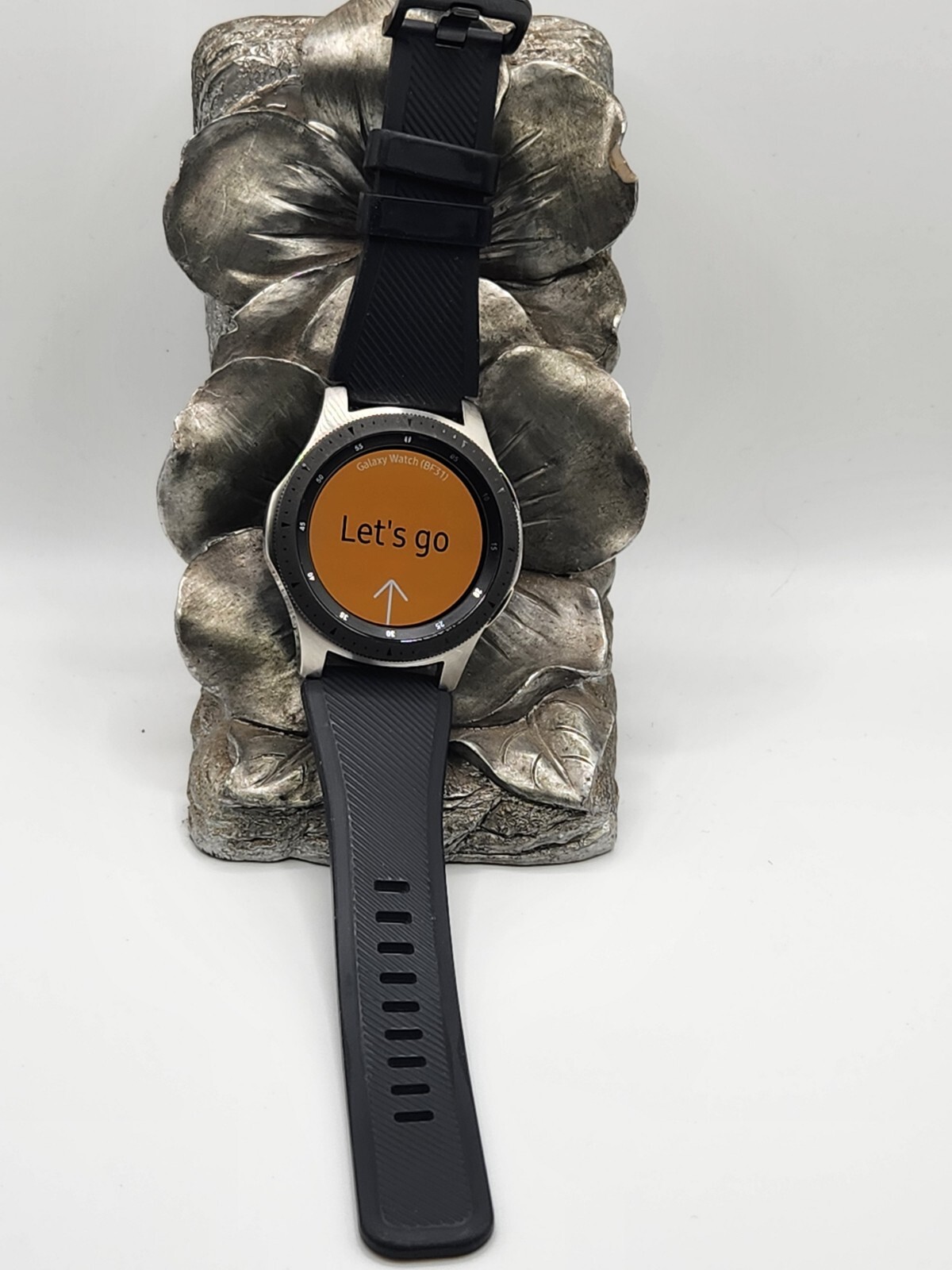 Samsung Galaxy Watch SM-R800 46mm Silver Case Classic Onyx Black,used #145
