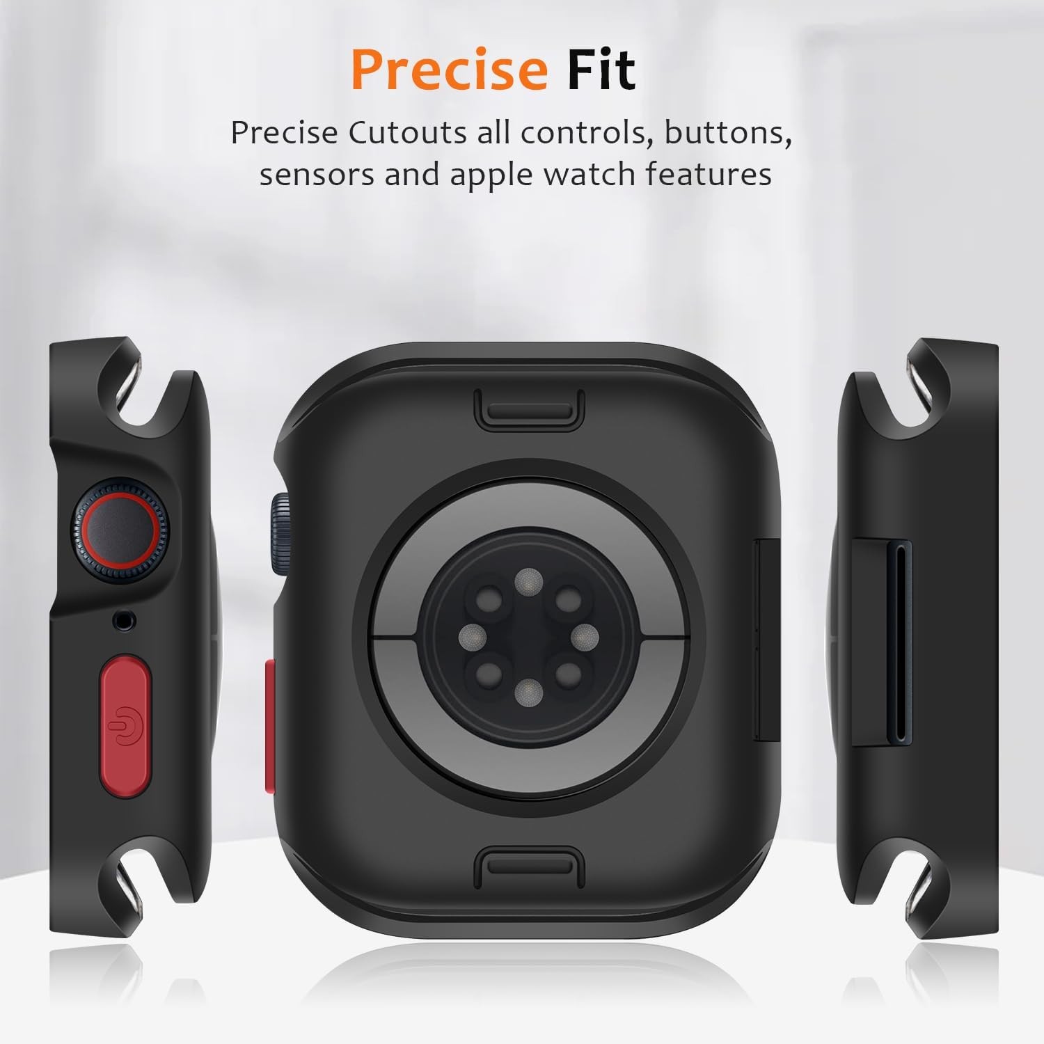 Shockproof TPU Bumper Case for Apple Watch 46mm Series 11/10, Flexible Rugged Co