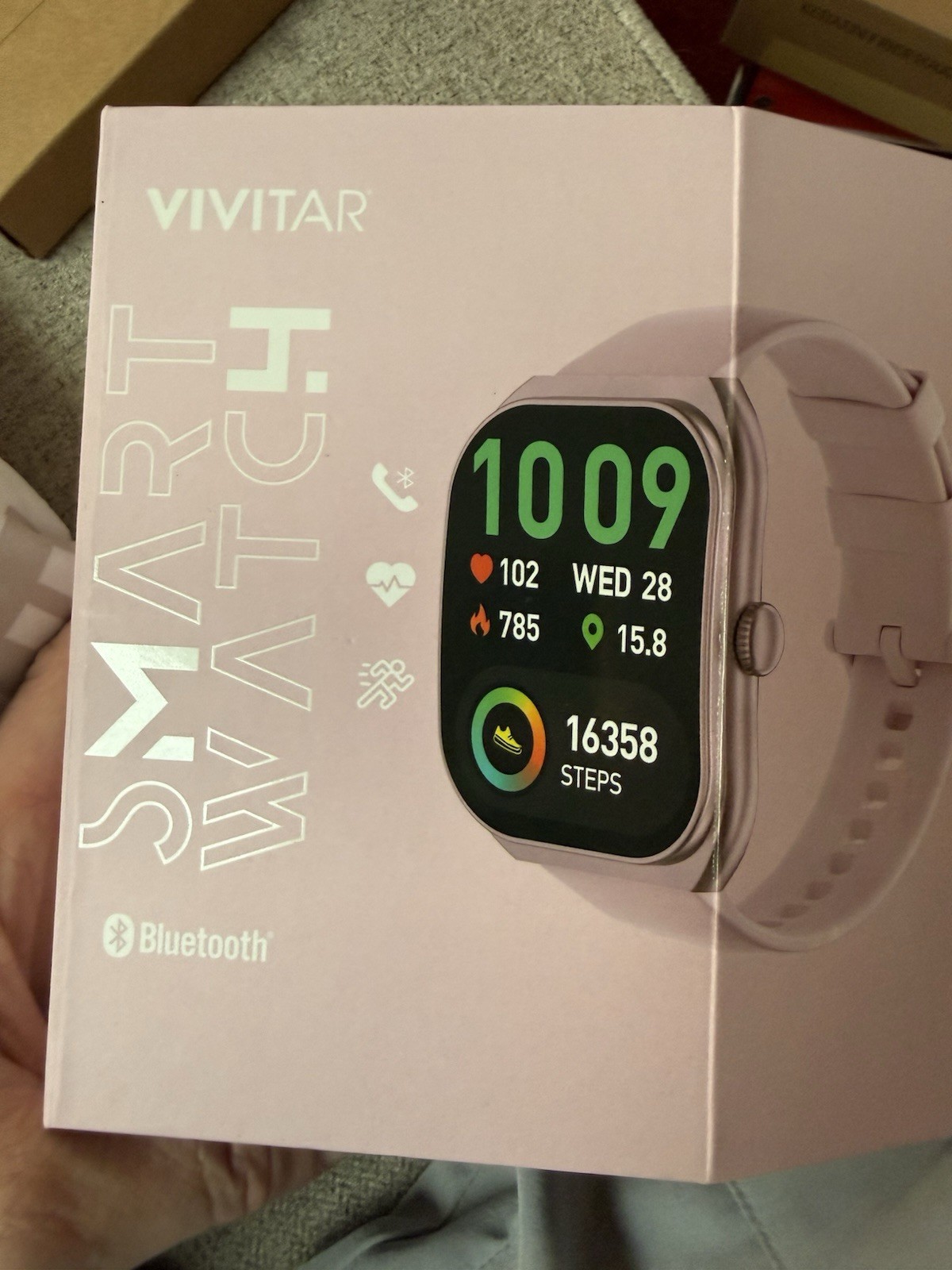 Vivitar Smart Watch 1.69” Touch Screen Waterproof Pink