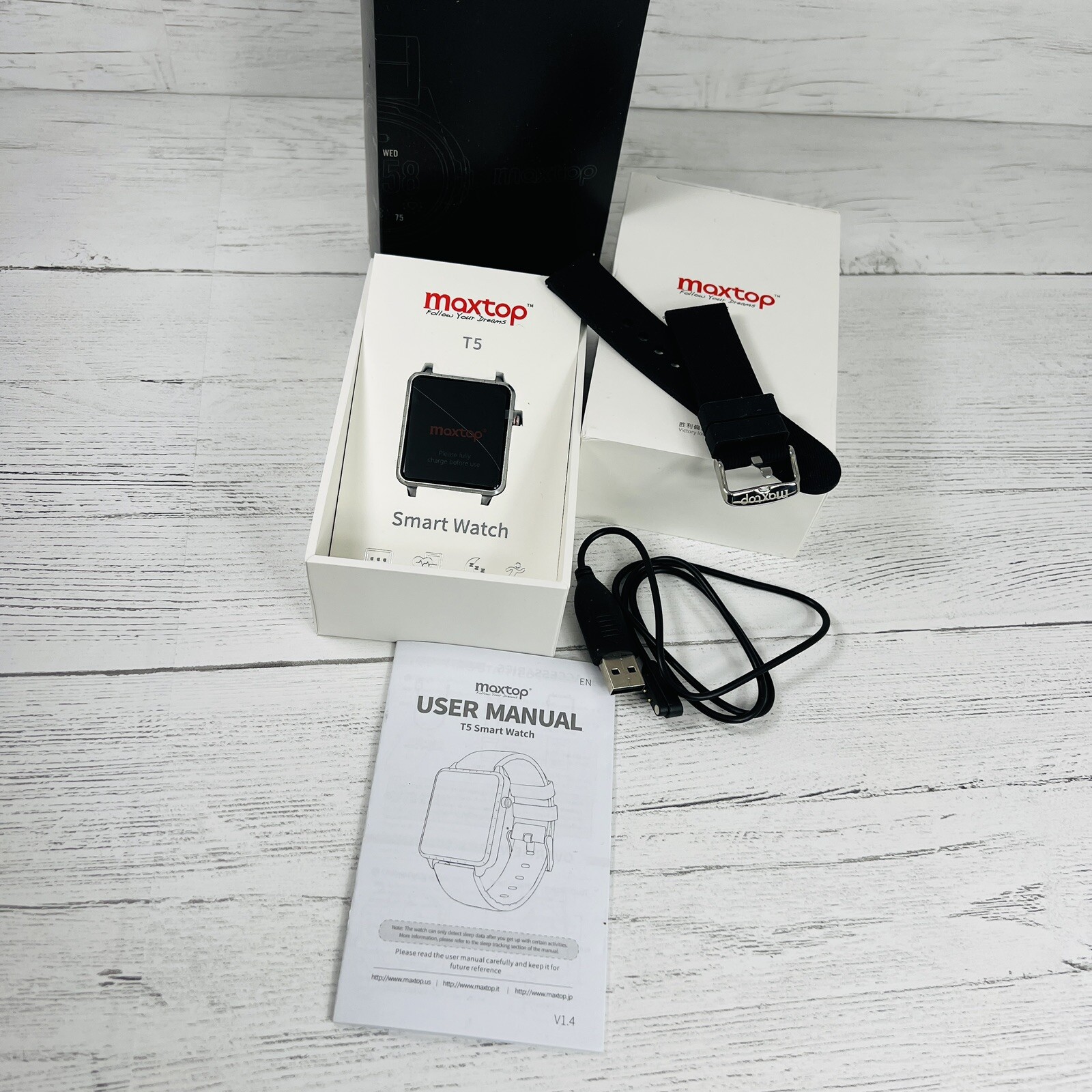 Maxtop T5 Heart Rate Monitor Sleep Tracker Bluetooth Wireless Sport Smart Watch