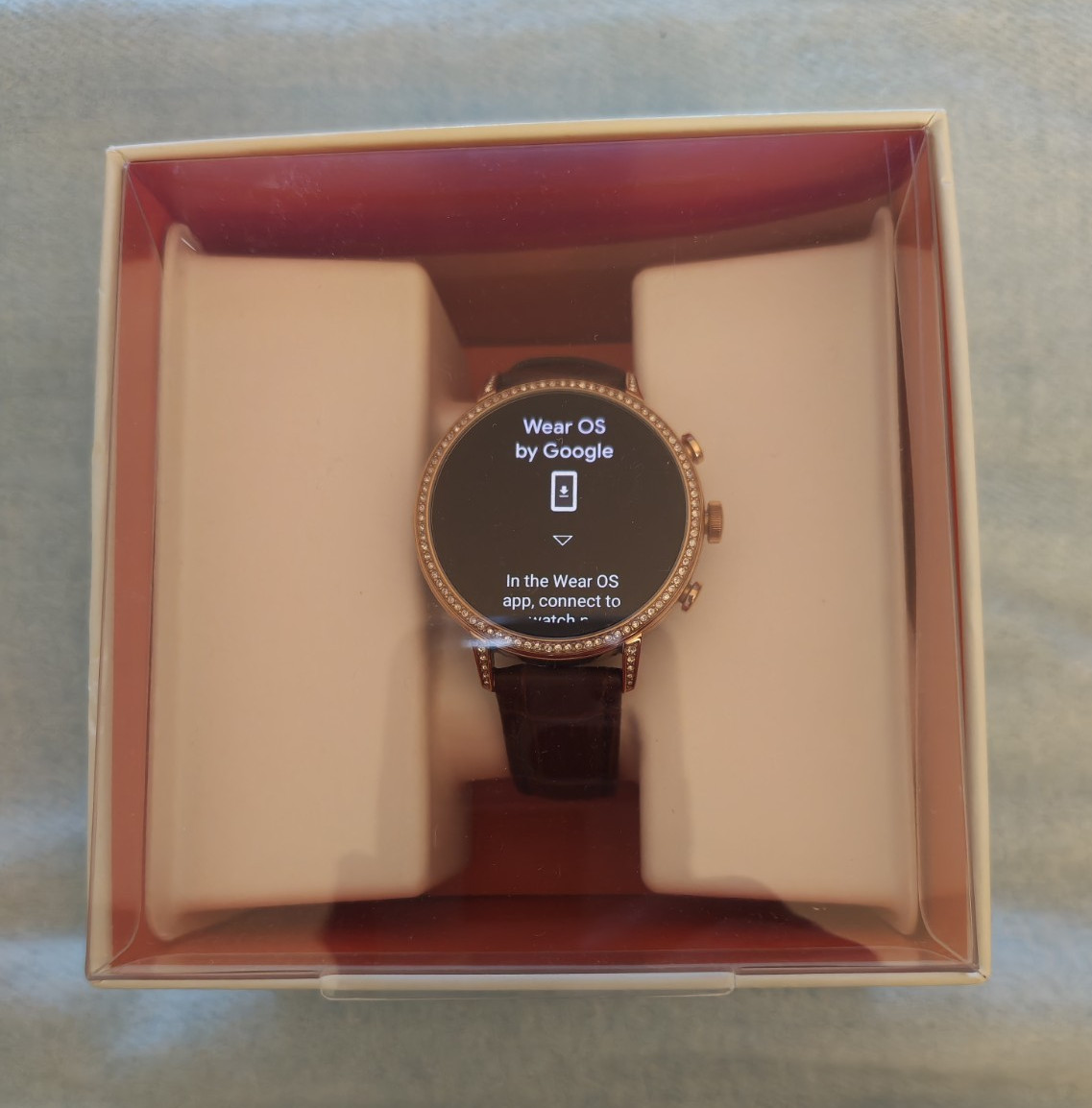 Fossil Q Gen 4 Wear OS Smartwatch 42mm Gold Stainless Case Brown Leather Band