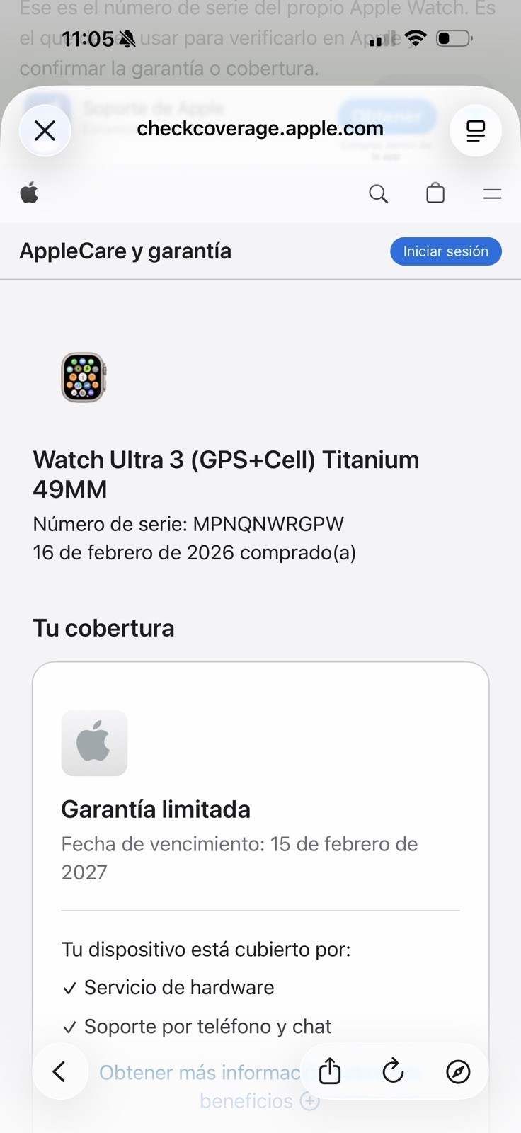 Apple Watch Ultra 3 GPS + Cellular 49mm Titanium Silver Case Blue Silicone Band