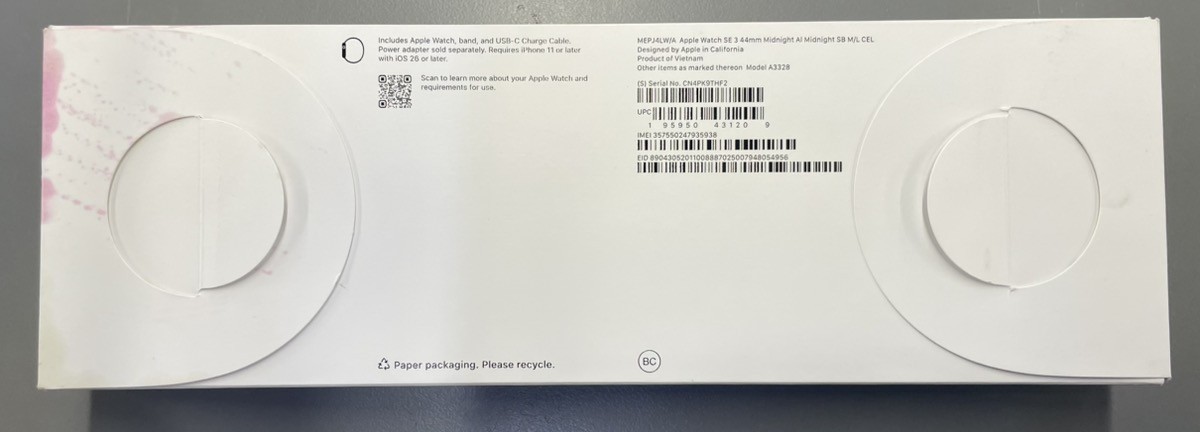 Apple Watch SE 3rd Gen A3328 GPS WiFi + GPS Cellular 44mm Midnight (PD3048905)