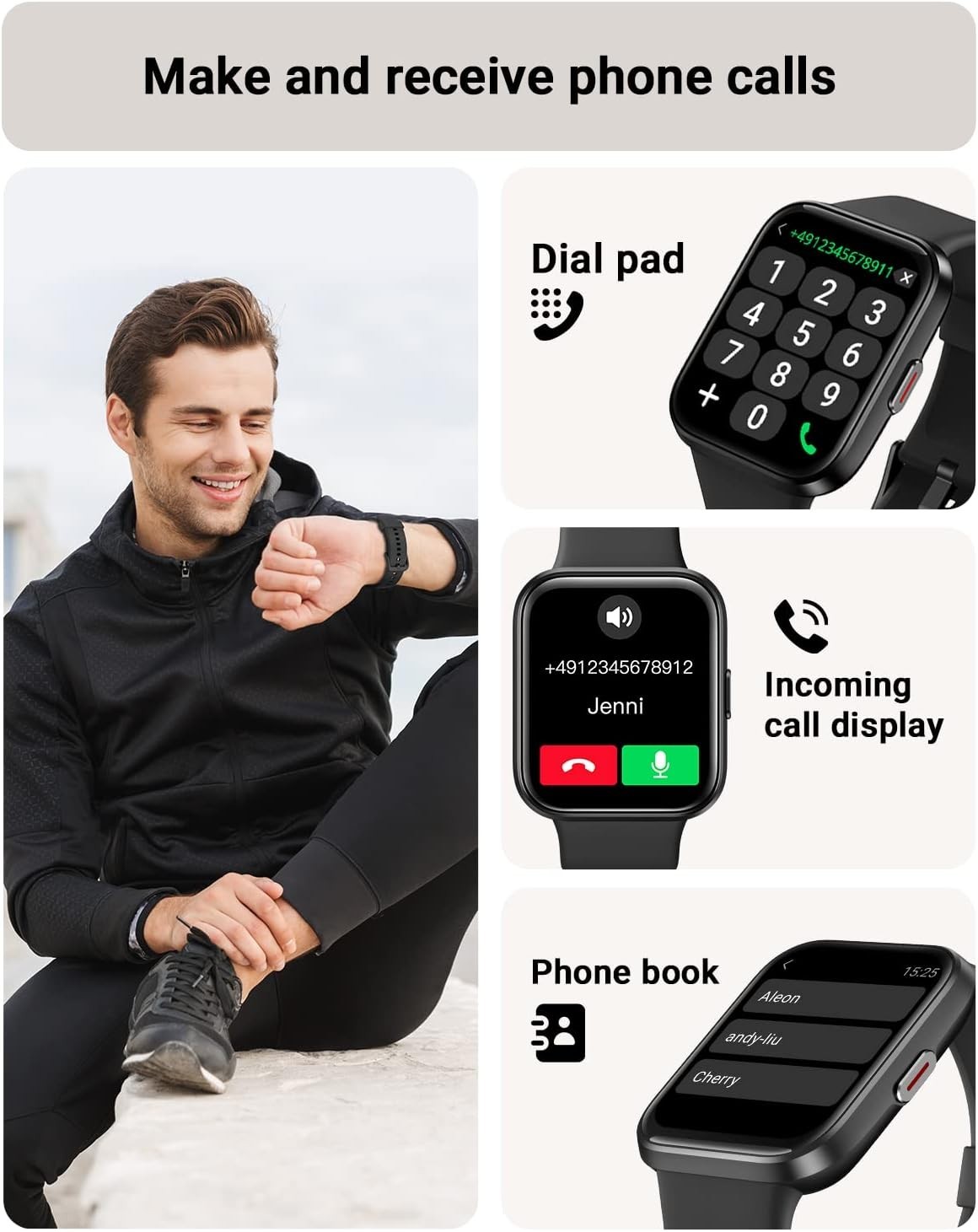 Smart Watch for Men Android & iPhone, Alexa Built-in, 1.8″ Touch Screen Fitne…