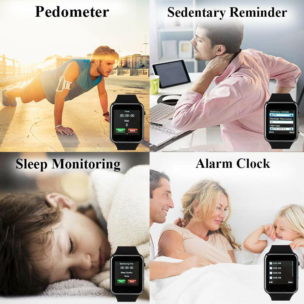Touchscreen Wrist Smart Phone Watch call text message 4 ios android cell phone