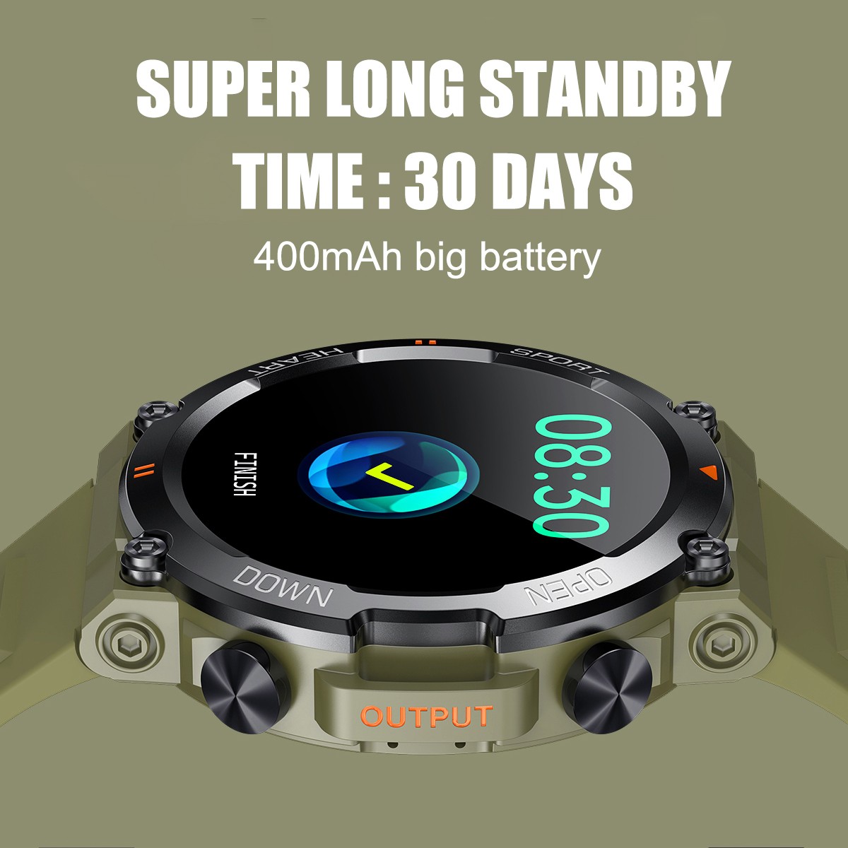 Military Sports Smart Watch for Men Smartwatch Rugged Tactical Fitness Tracker