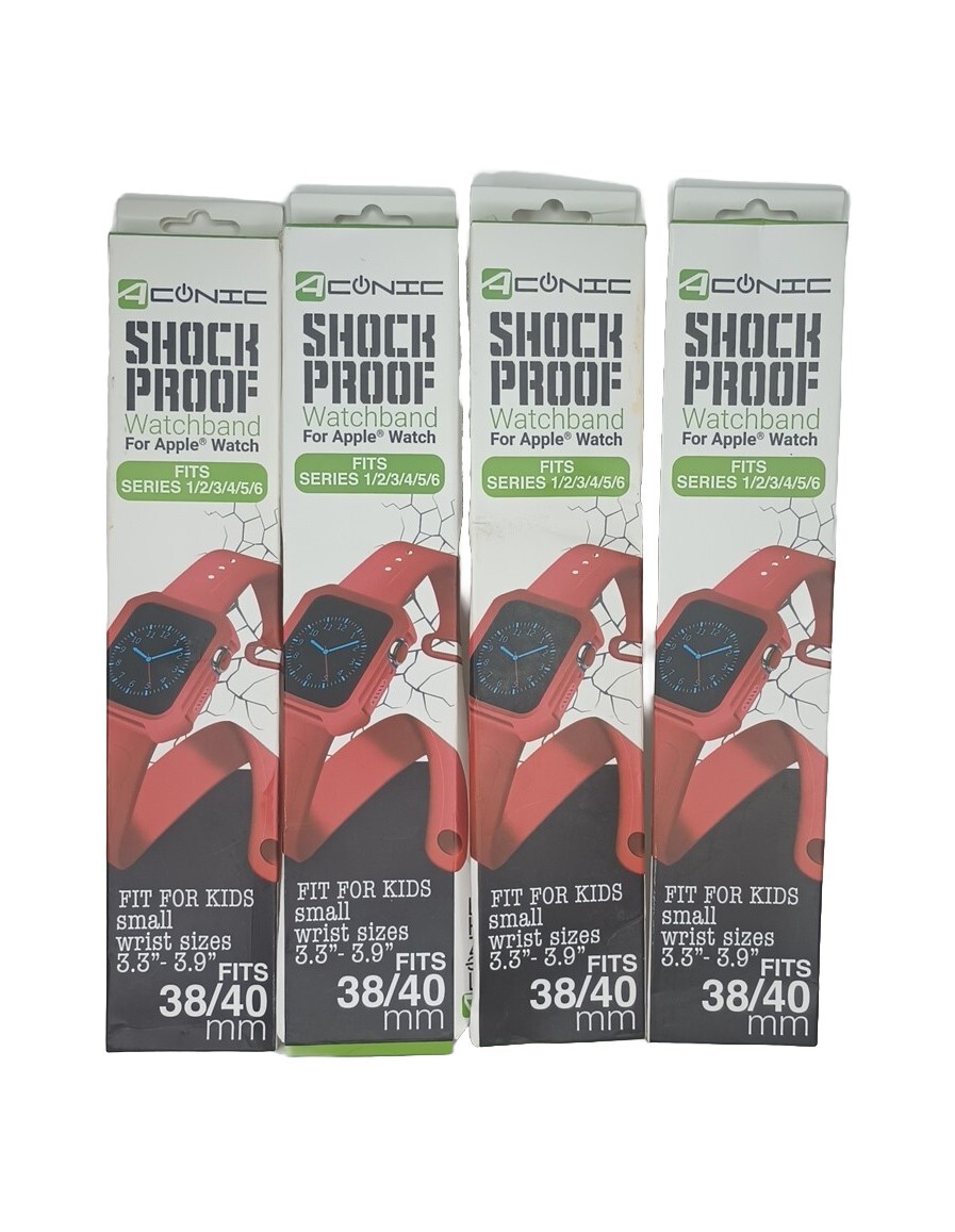 4x Shockproof Apple Kids Watchband Series 1/2/3/4/5/6 Wrist Sz 3.3″-3.9″ 38/40mm