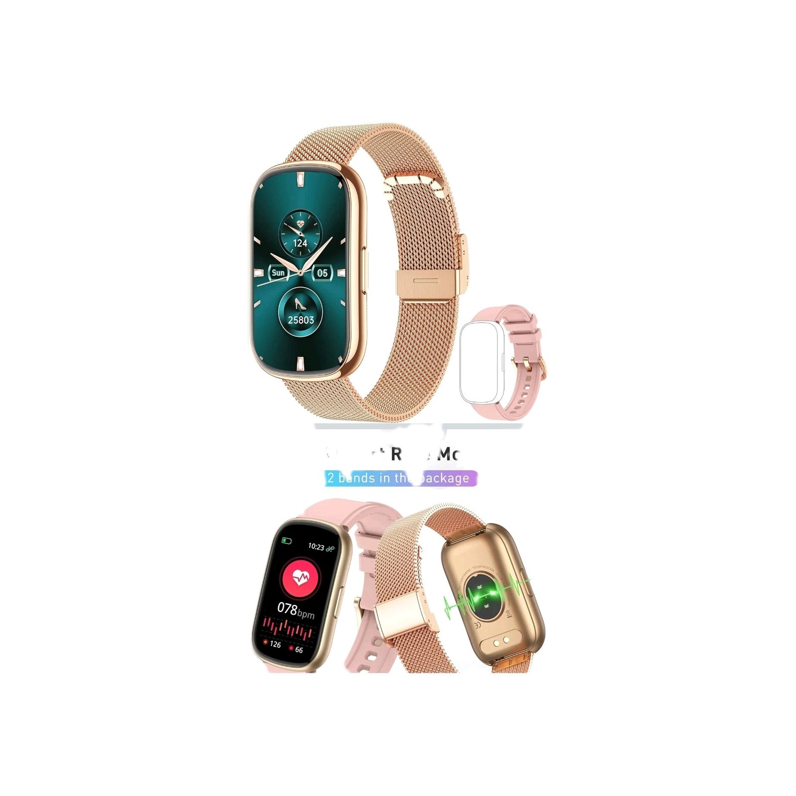 Slim Fitness Tracker Smart Watch Men Women Heart Rate Blood Oxygen Sleep IP68…