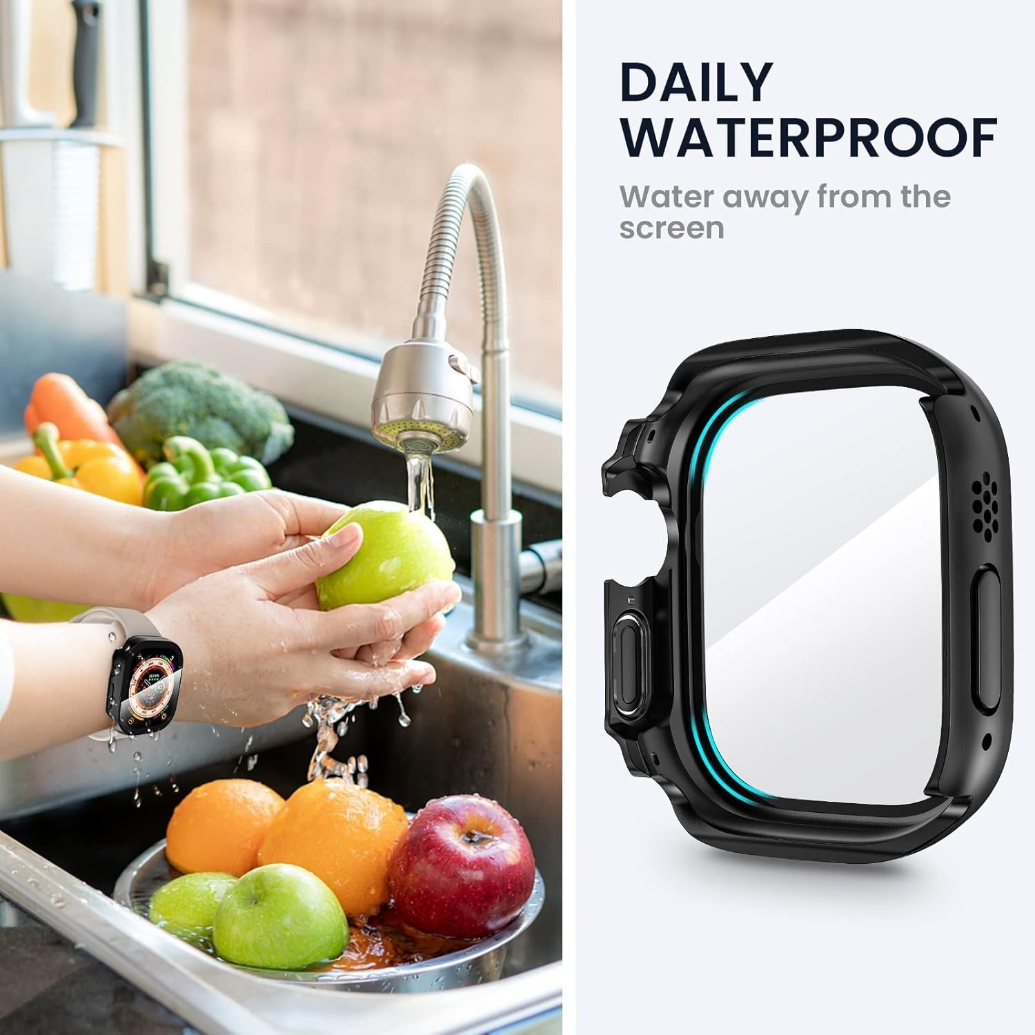 Waterproof Screen Protector Case for Apple Watch Ultra 3/Ultra 2 49mm Bumper