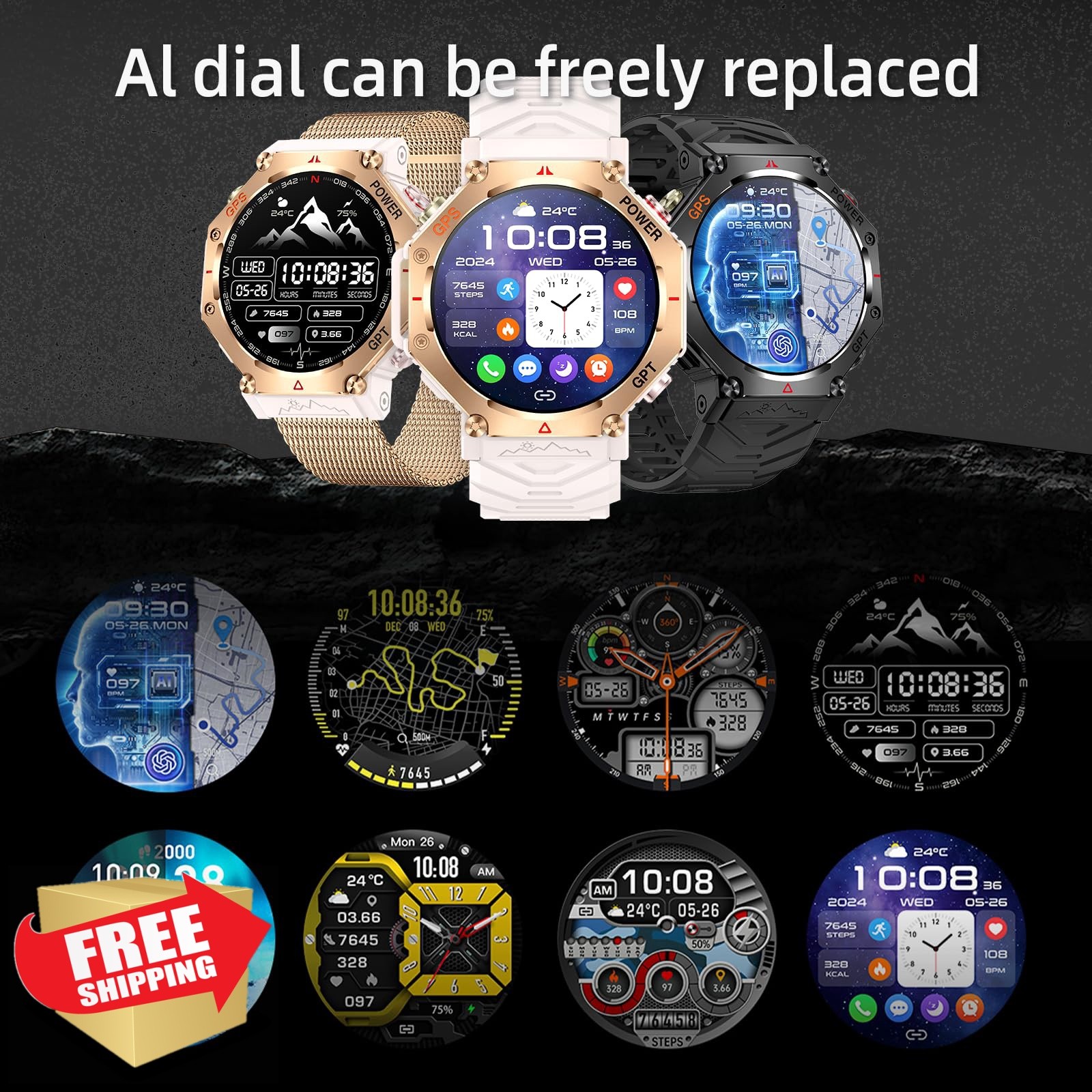 ZLKJ Smartwatch Rose Gold Pink, 1.39″, BT calling