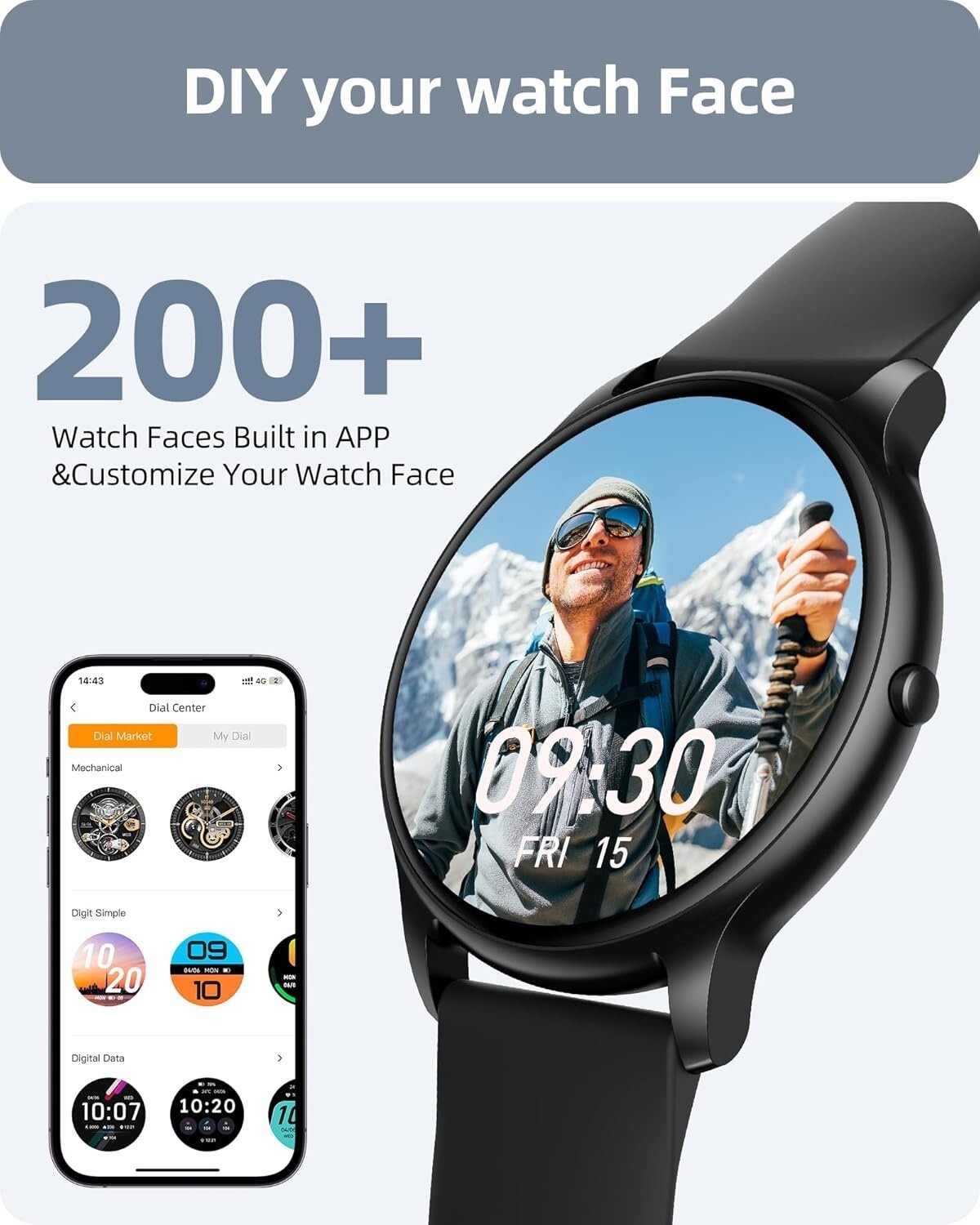 Reloj inteligente para hombres y mujeres,compatible con iPhone,Samsung NUEVO US