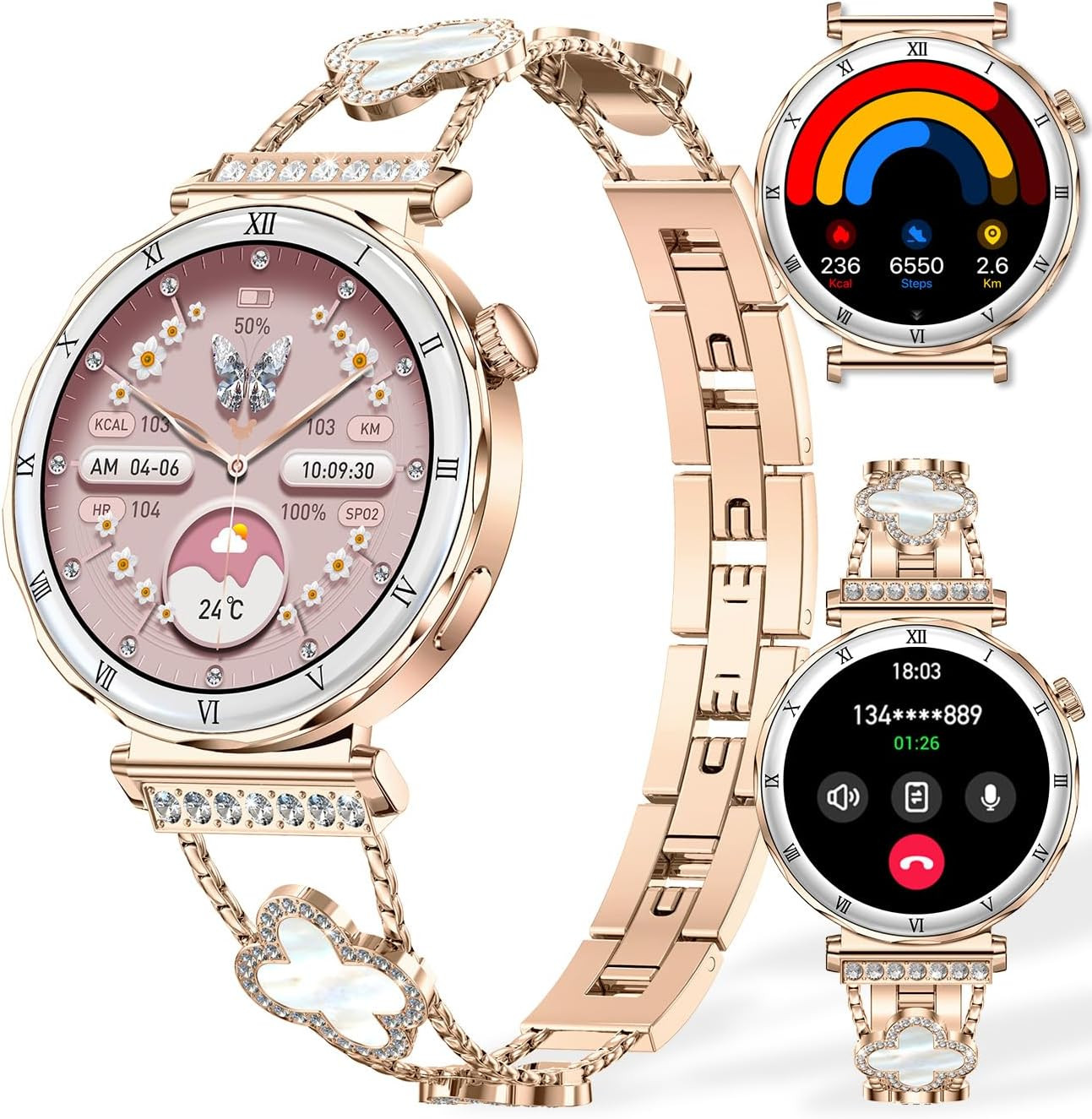 Smart Watch for Women, 1.19″ AMOLED HD Screen Women’S Smartwatch, Fitness Tracke