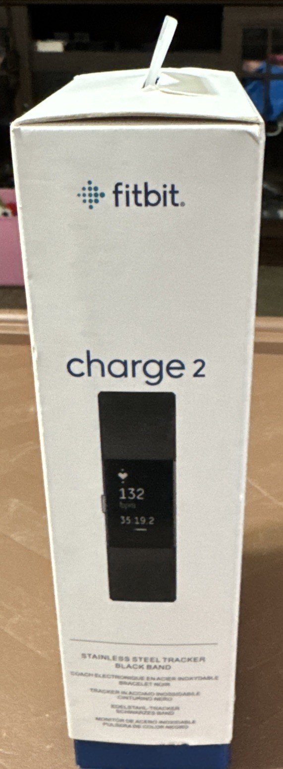 NEW Fitbit Charge 2 Black Fitness Activity Tracker Smart( S + L Sizes Wristband)