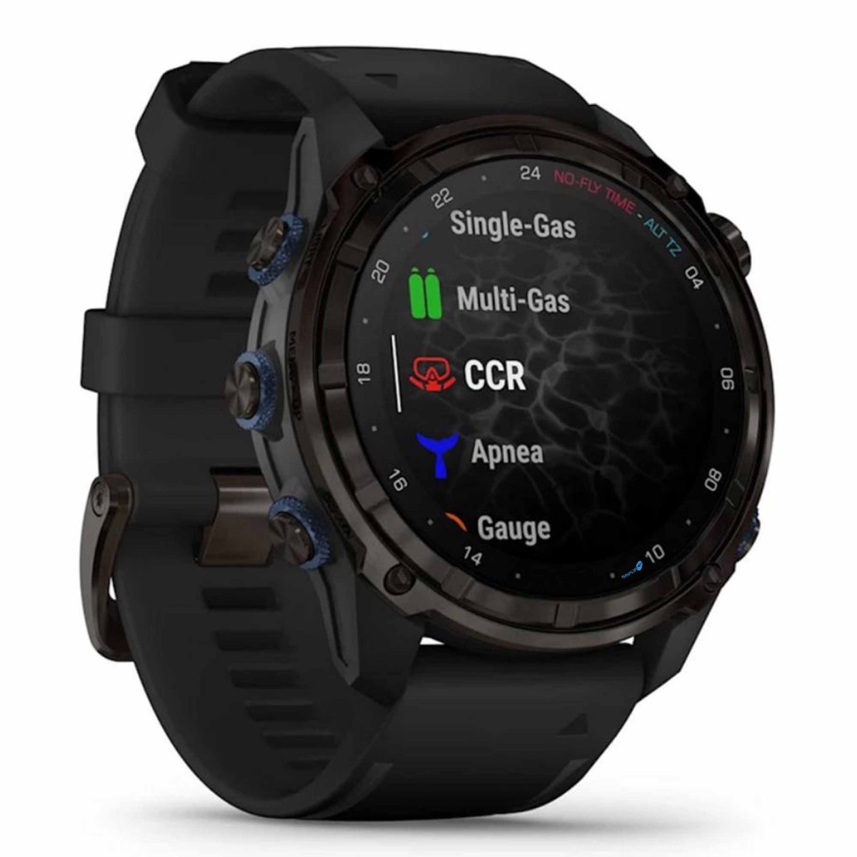 51mm Titanium Black DLC Silicone Strap GPS Multiband Immersion Smartwatch_