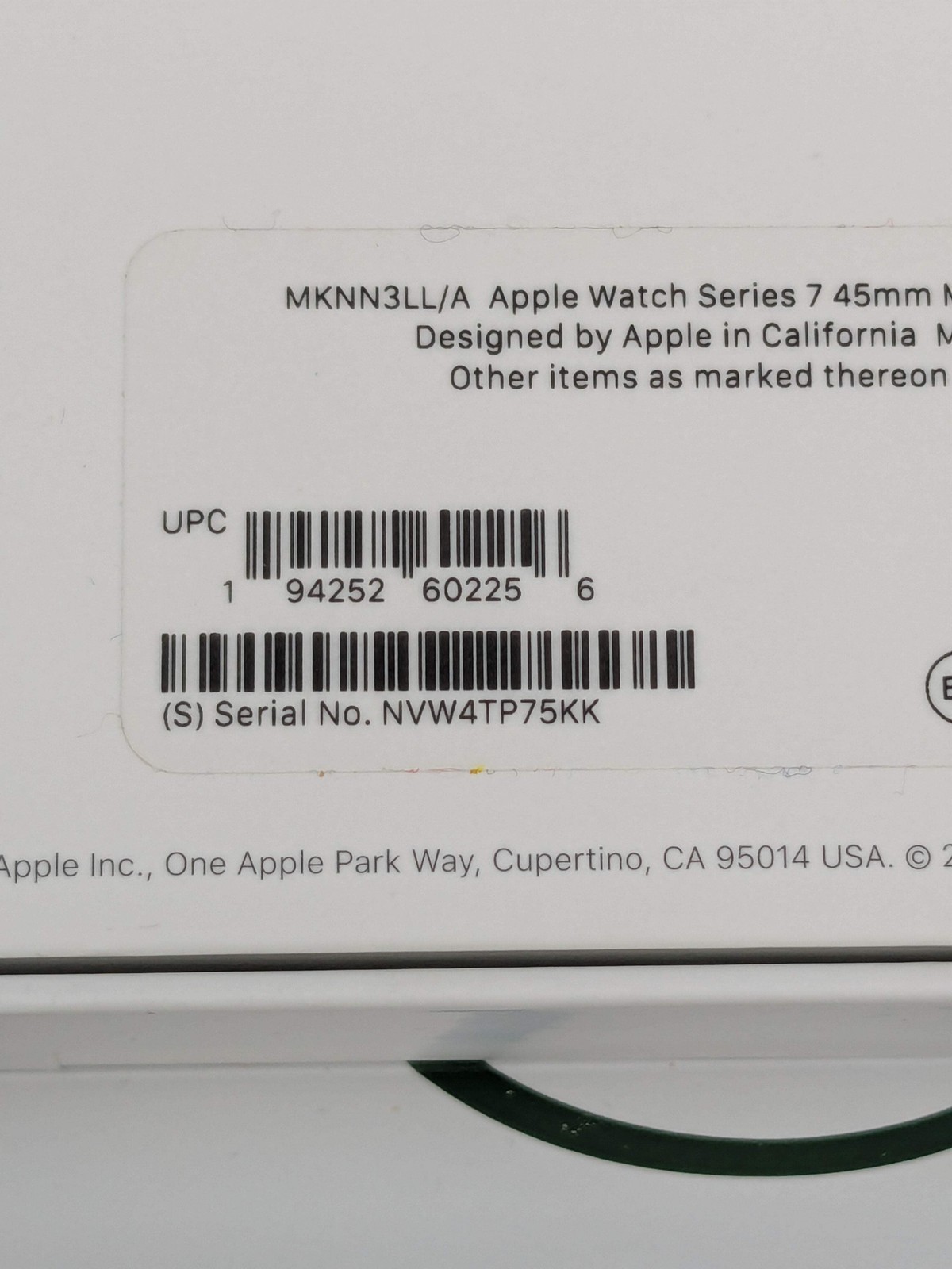 New GPS Only Apple Watch Series 7 45MM Blue Aluminum Black Sport Band MKNN3LL/A