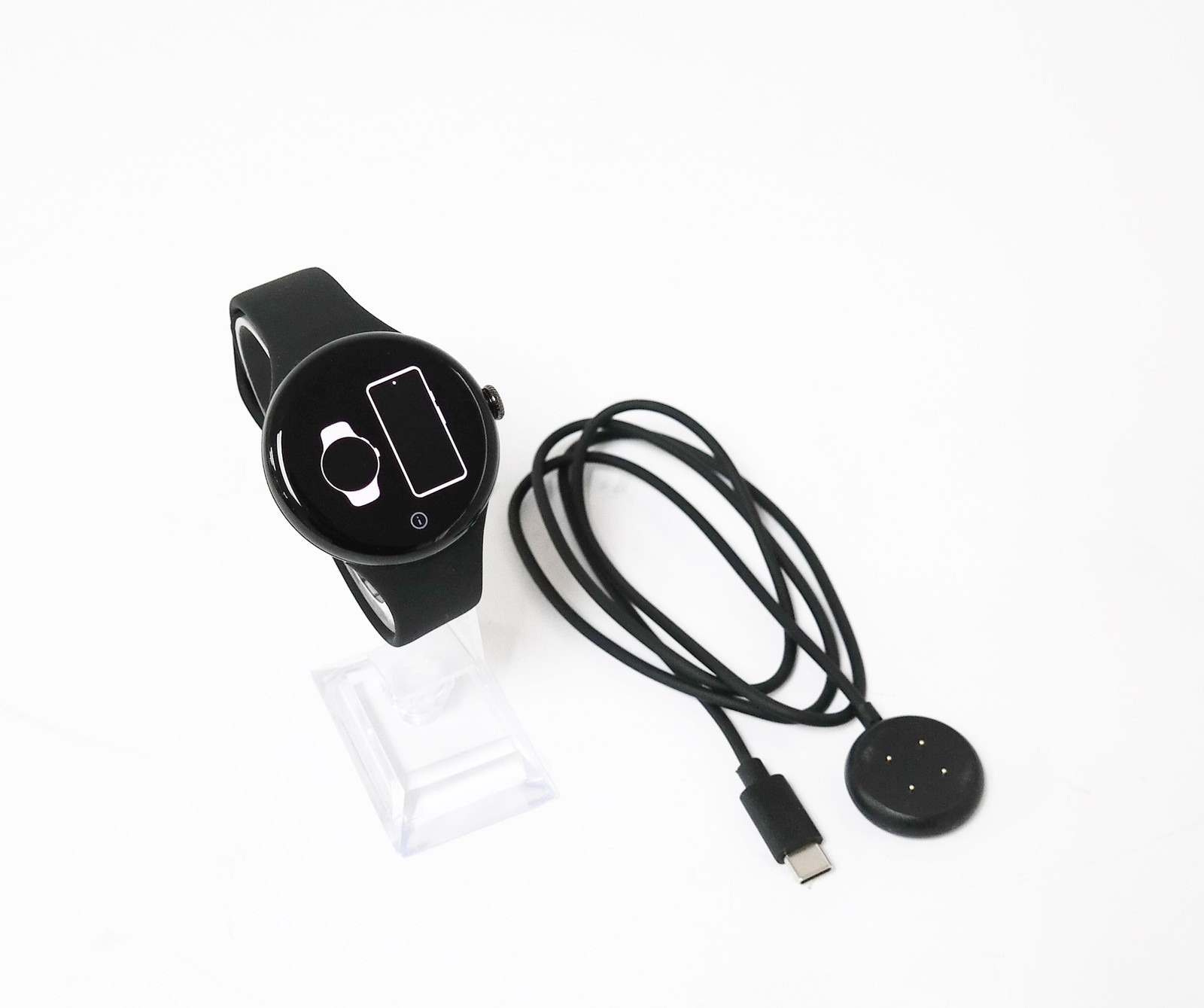 DEFECTIVE Google Pixel Watch 3 LTE 45mm Matte Black Obsidian Band GA0577 G3D