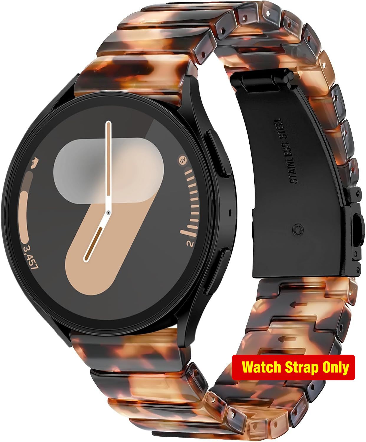 Tortoise Shell Resin Band for Samsung Galaxy Watch 7 FE 40/44mm and More