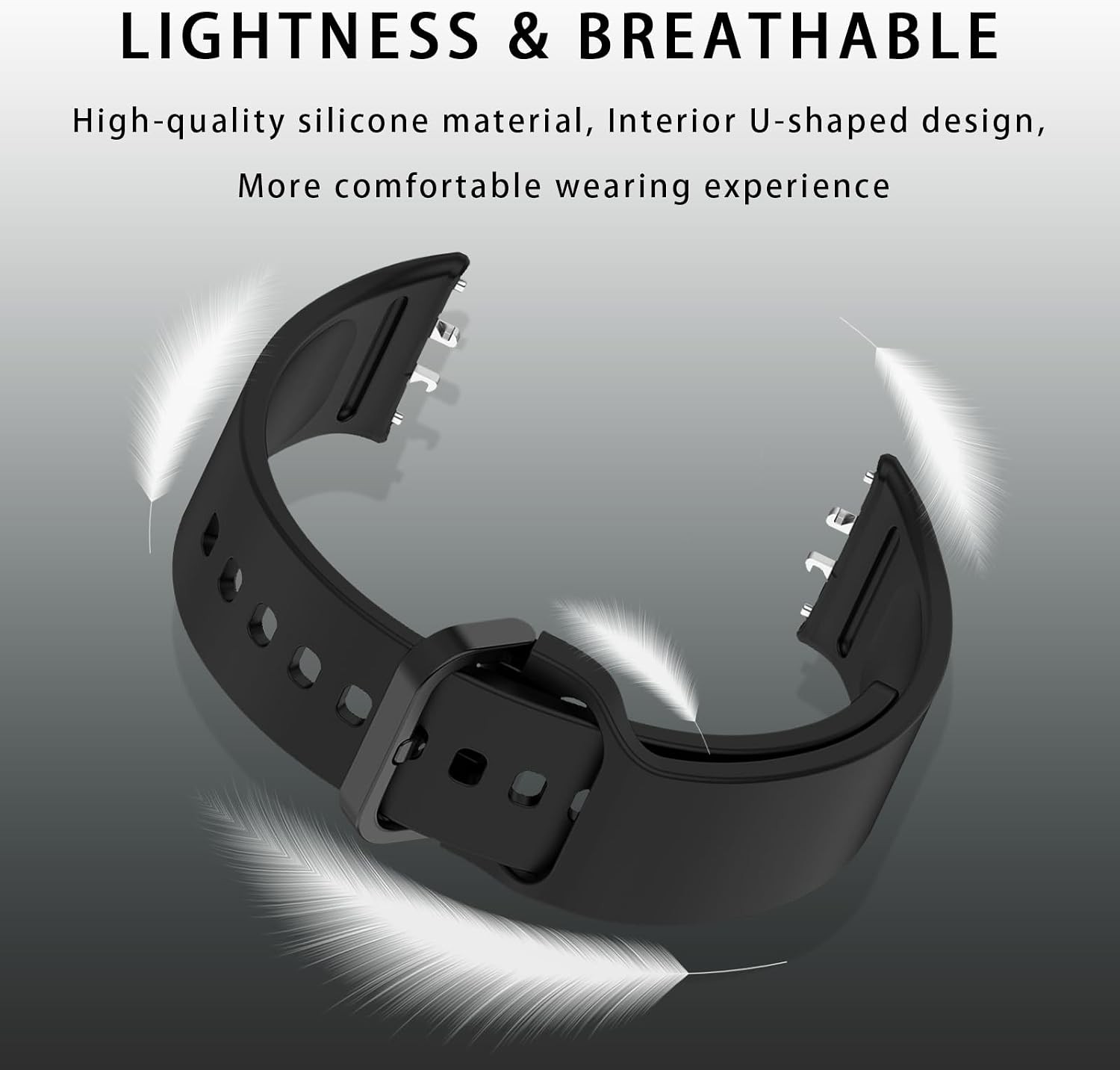 Adjustable Silicone Band for Samsung Galaxy Fit 3 SM-R390 – Black Replacement St