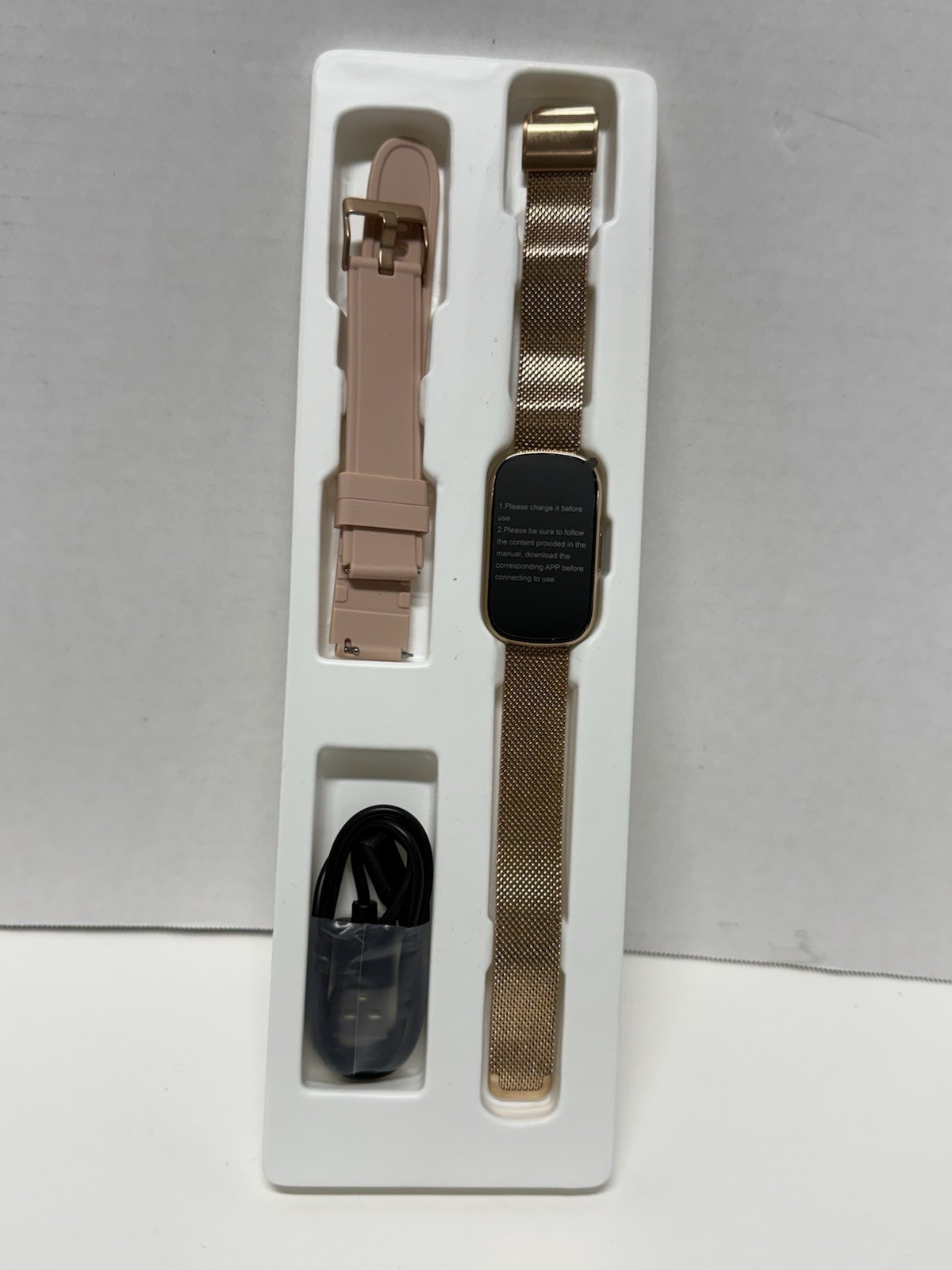 Womens Kalinco Smart Watch Fitness Tracker Rose Gold & Pink Straps Brand New