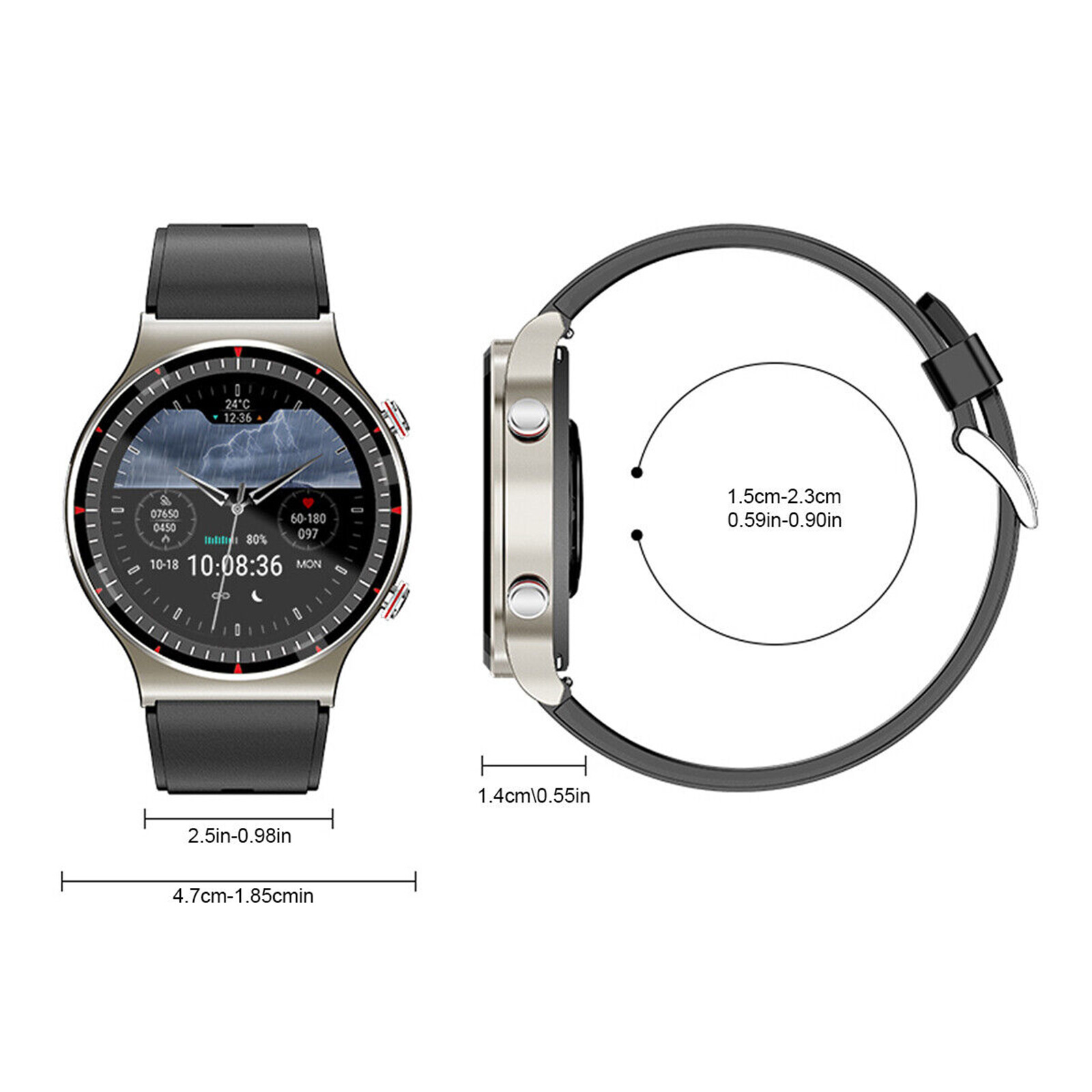 Smart Watch ECG Heart Rate Blood Oxygen Sleep Health Monitor Activity Tracker