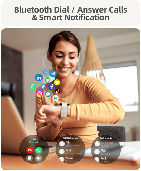 Reloj Inteligente Para iPhone Android De Mujer Smart Watch Pantalla Táct Nuevo