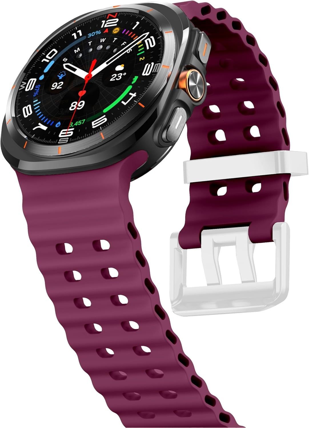 Silicone Strap Compatible with Samsung Galaxy Watch Ultra 2 47mm Ocean Breathabl