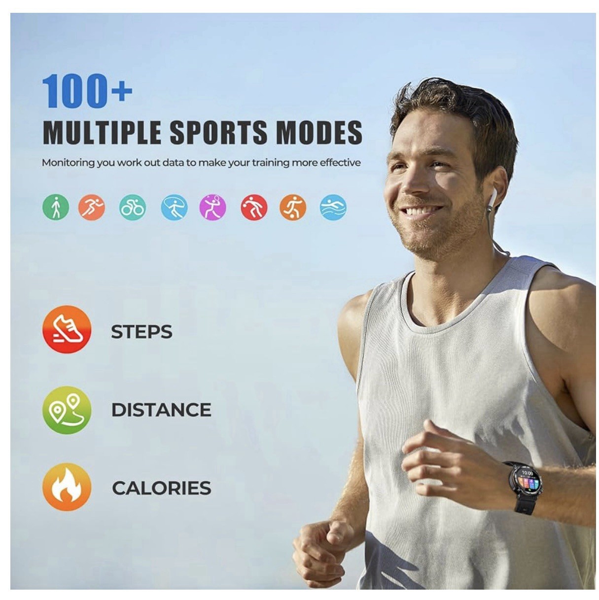 Military Smart Watches For Men, 100 Plus Sport Modes