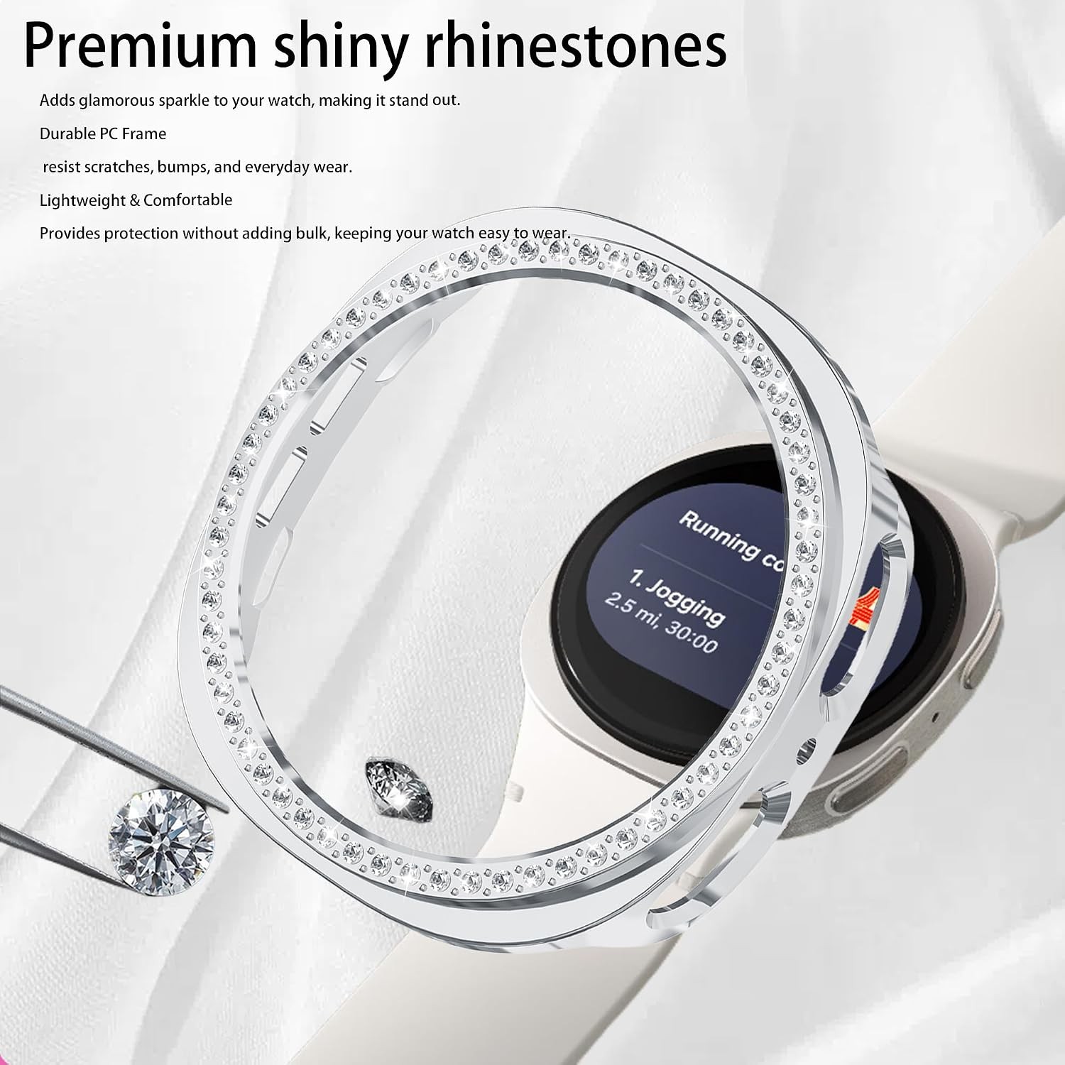 4x Bling Case for Samsung Galaxy Watch 9/8 | Diamond Bumper Hard Cover