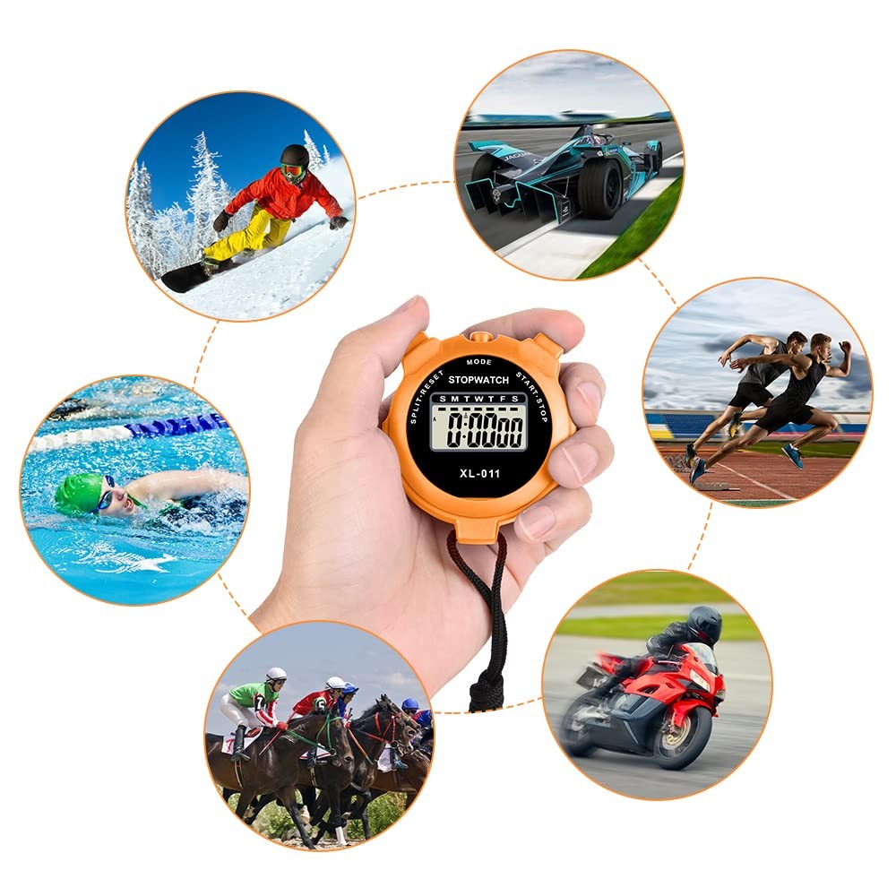 Large Display Digital Sports Timer Stopwatch 12/24 Hour Clock Alarm for Coaches