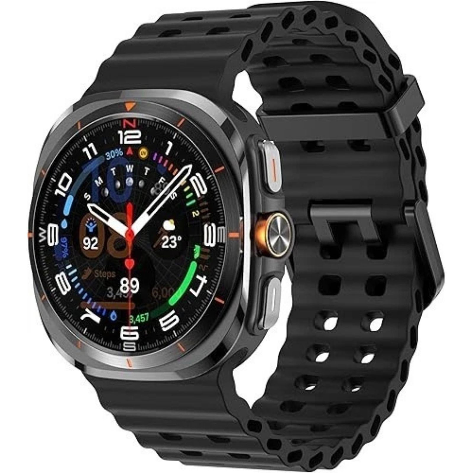 Soft Silicone Strap Band Compatible with Samsung Galaxy Watch Ultra 47mm,Black