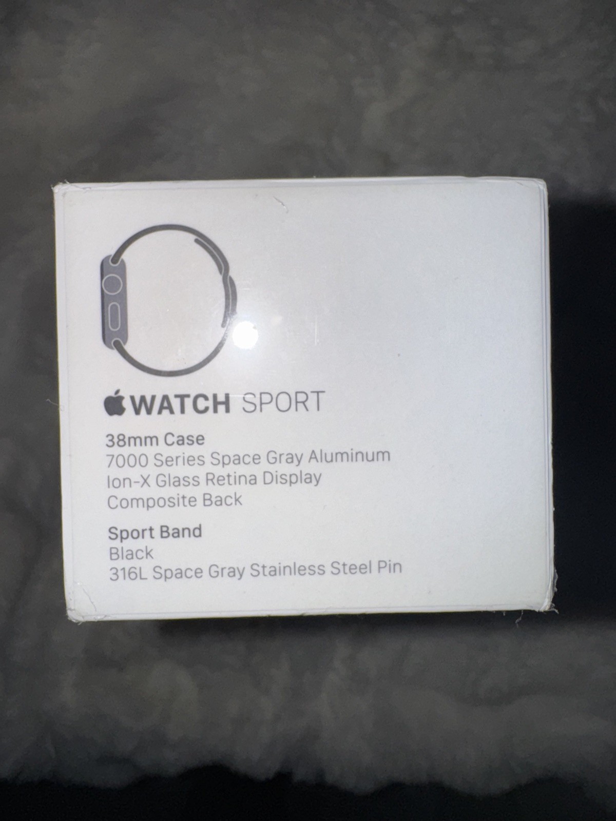 Apple Watch Sport 38mm case 7000 Series Space Gray Aluminium Sport Band Black