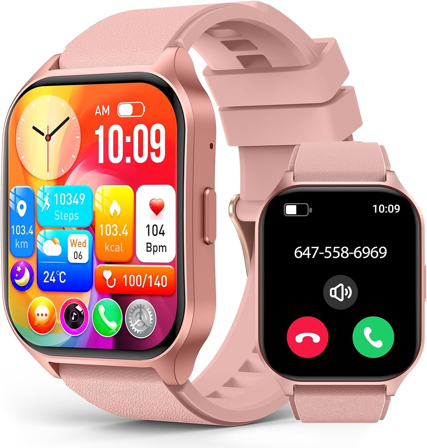 SOUYIE Smart Watch (Answer/Make Call), 2.06″ Curved AMOLED Screen Smartwatch