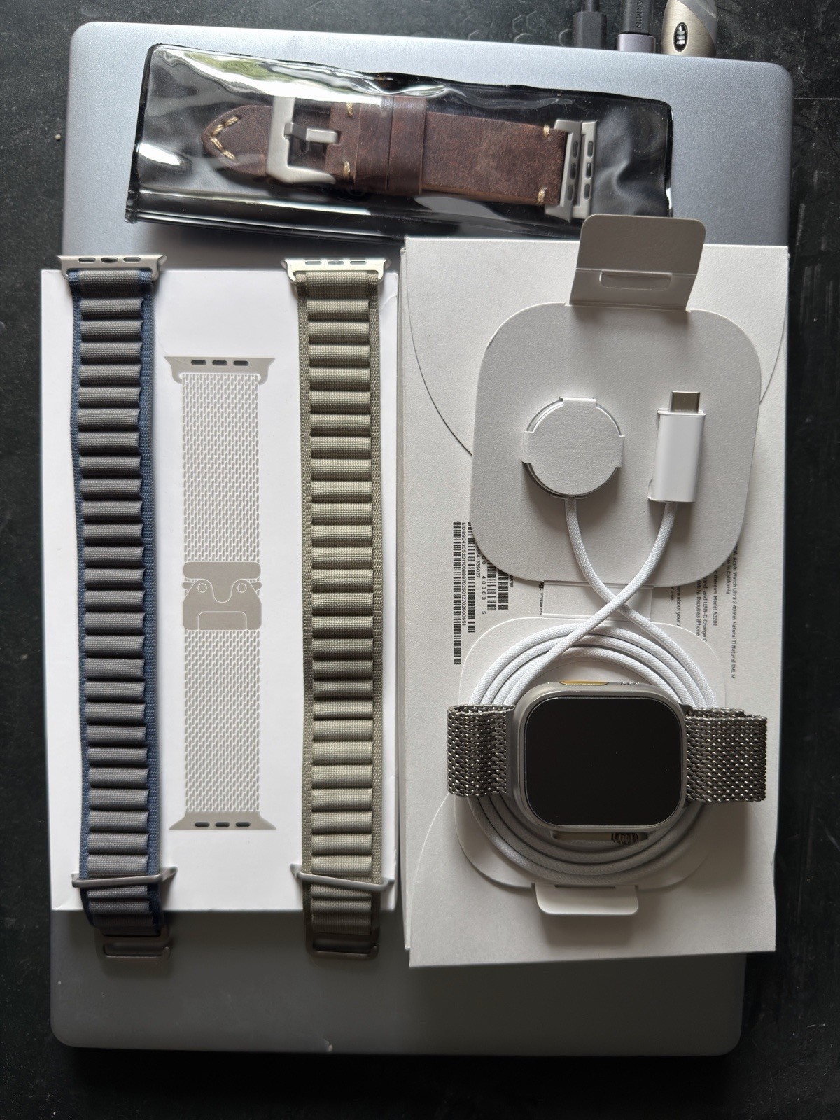 Apple Watch Ultra 3 49mm Titanium Case With Apple Milanese Loop Band Plus Extras