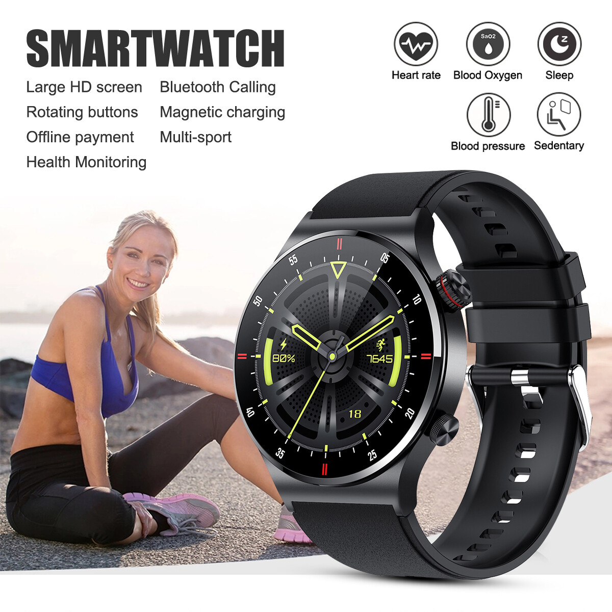 New Smart Watch Men Waterproof Smartwatch Bluetooth for iPhone Android Samsung A