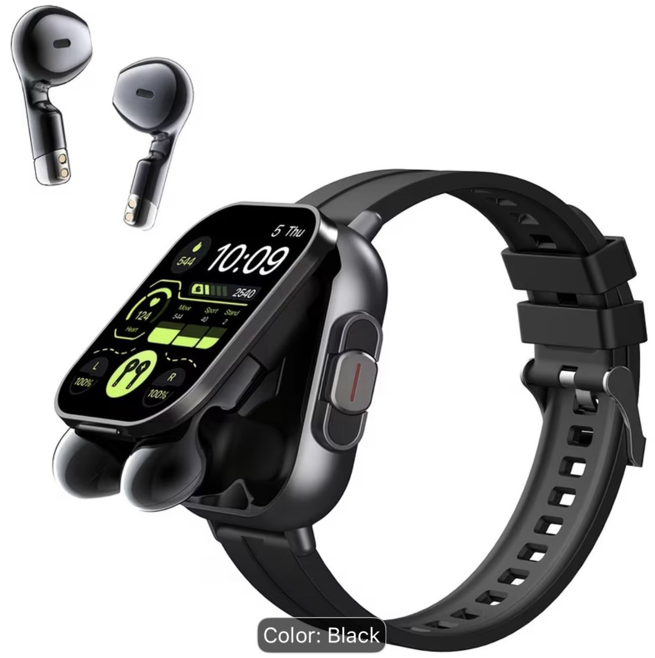 Black 42mm Smart Watch Bluetooth Calls Health Monitoring Heart Rate Sport Modes
