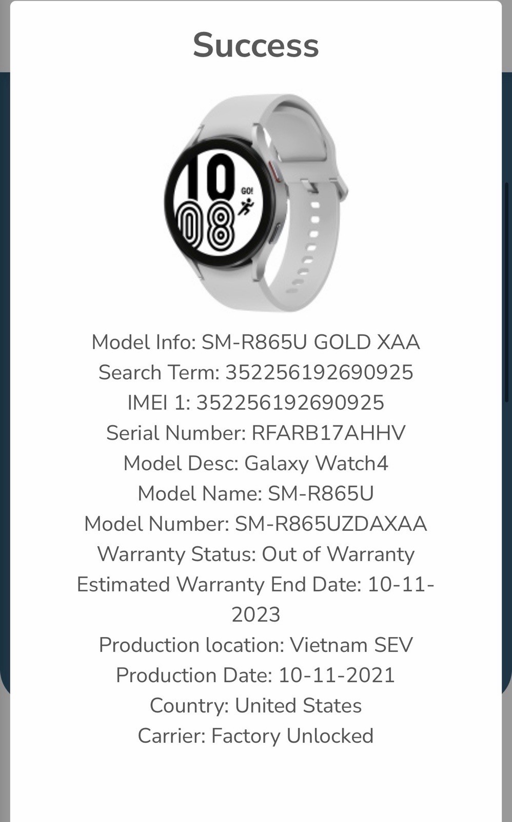 Samsung Galaxy Watch 4 SM-R865U 16GB WiFi Rose Gold