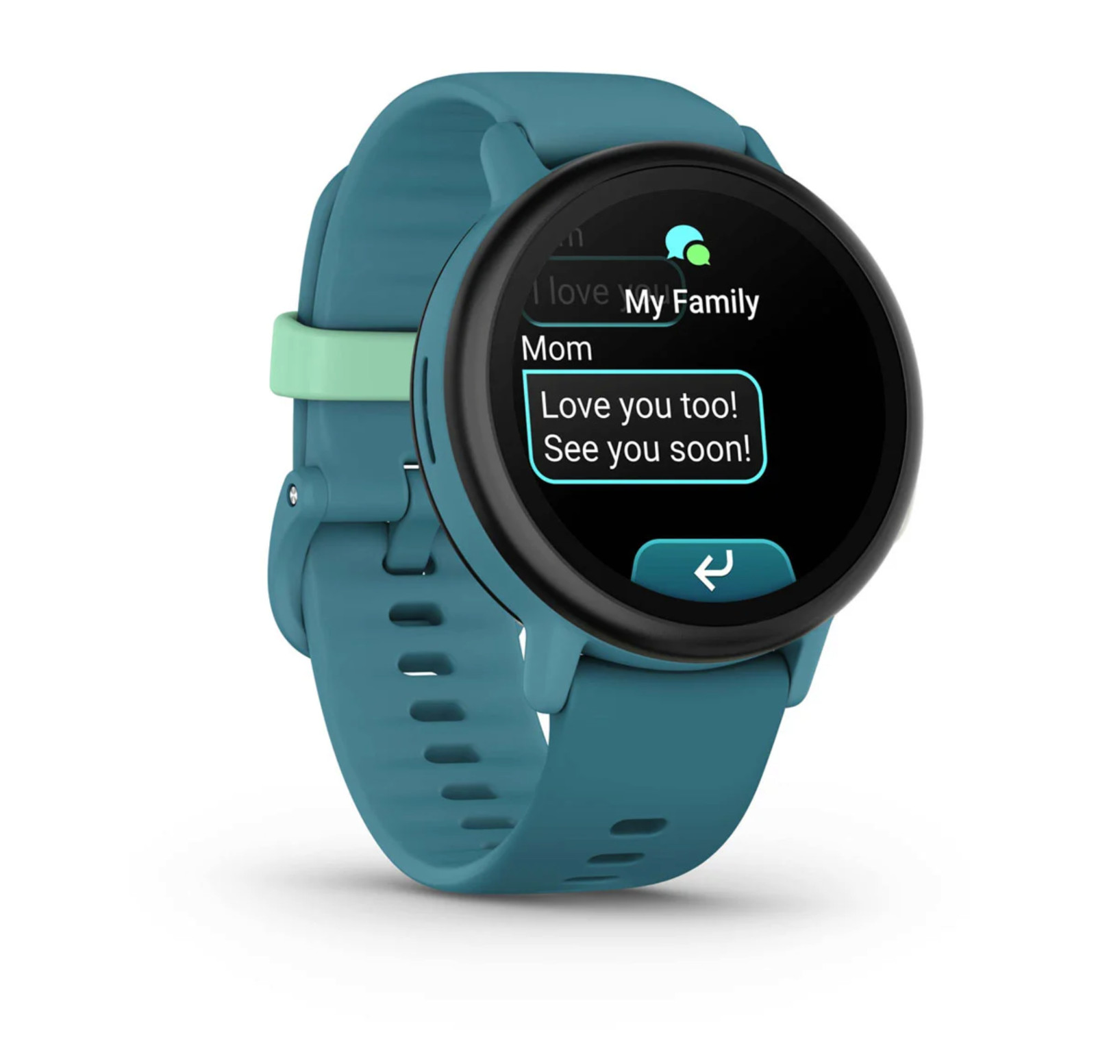 Garmin Bounce 2 Kids Tracking and Fitness Smartwatch – Turquoise 010-03399-02
