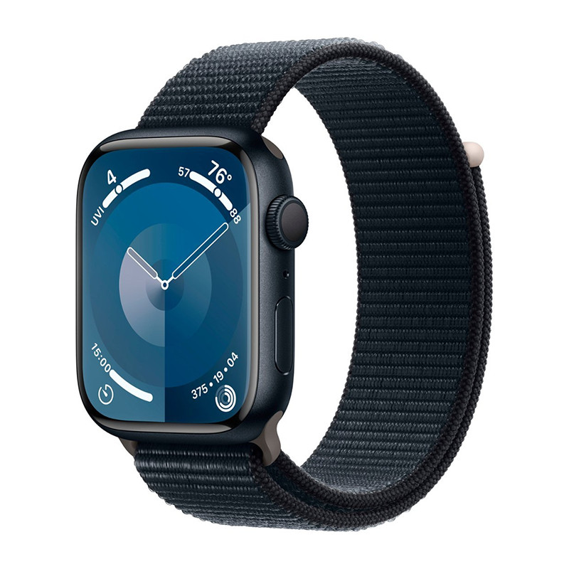 Apple Watch Series 9 45mm Aluminum Case with Sport Loop – Midnight, One Size…